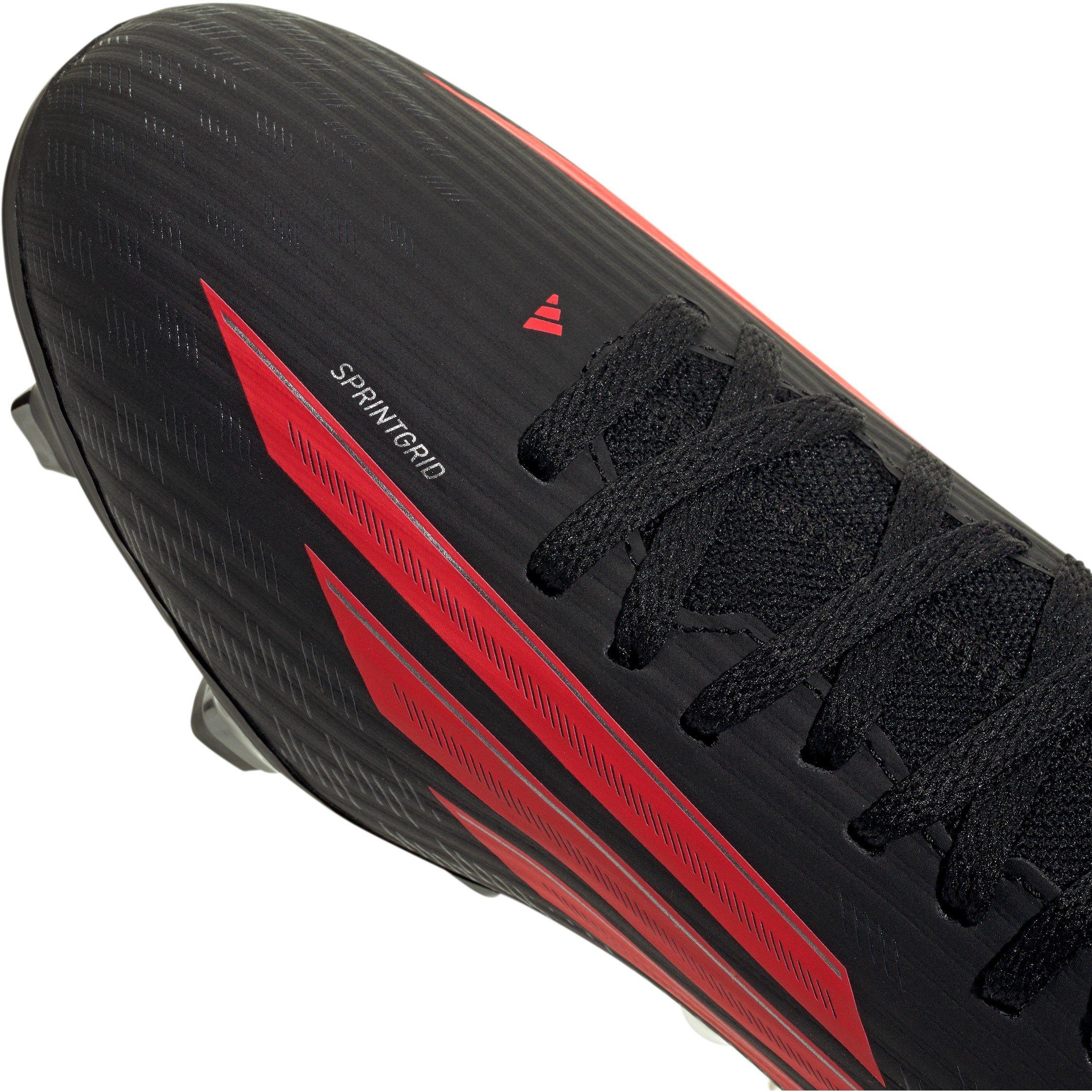 Nero/Rosso - adidas - Mens addias F50 Club Mid Cut Firm Ground Football Boots - 8