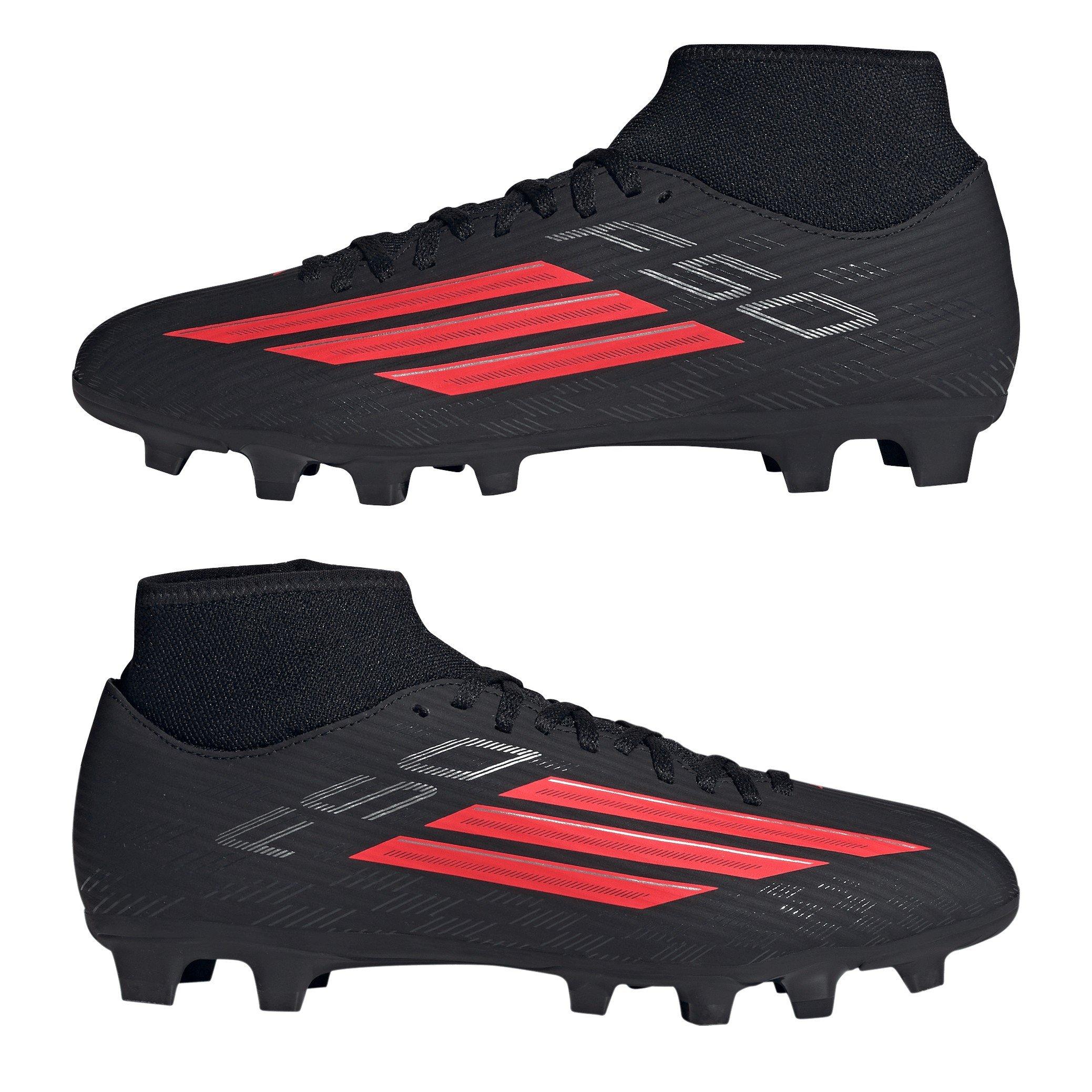 Nero/Rosso - adidas - Mens addias F50 Club Mid Cut Firm Ground Football Boots - 9