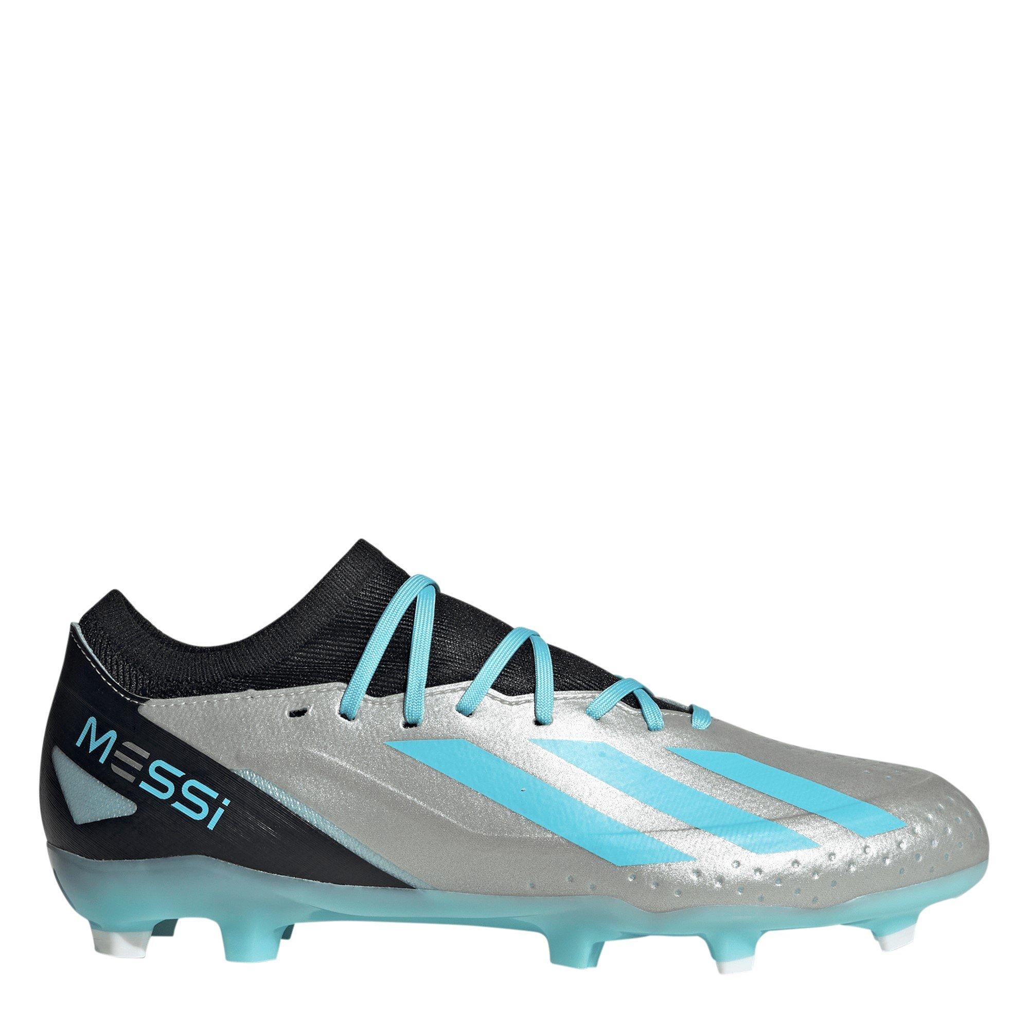 Adidas Men's X Crazyfast League Firm Ground Football Boots - Silver/Blue/Blk - 10.5(45.3)