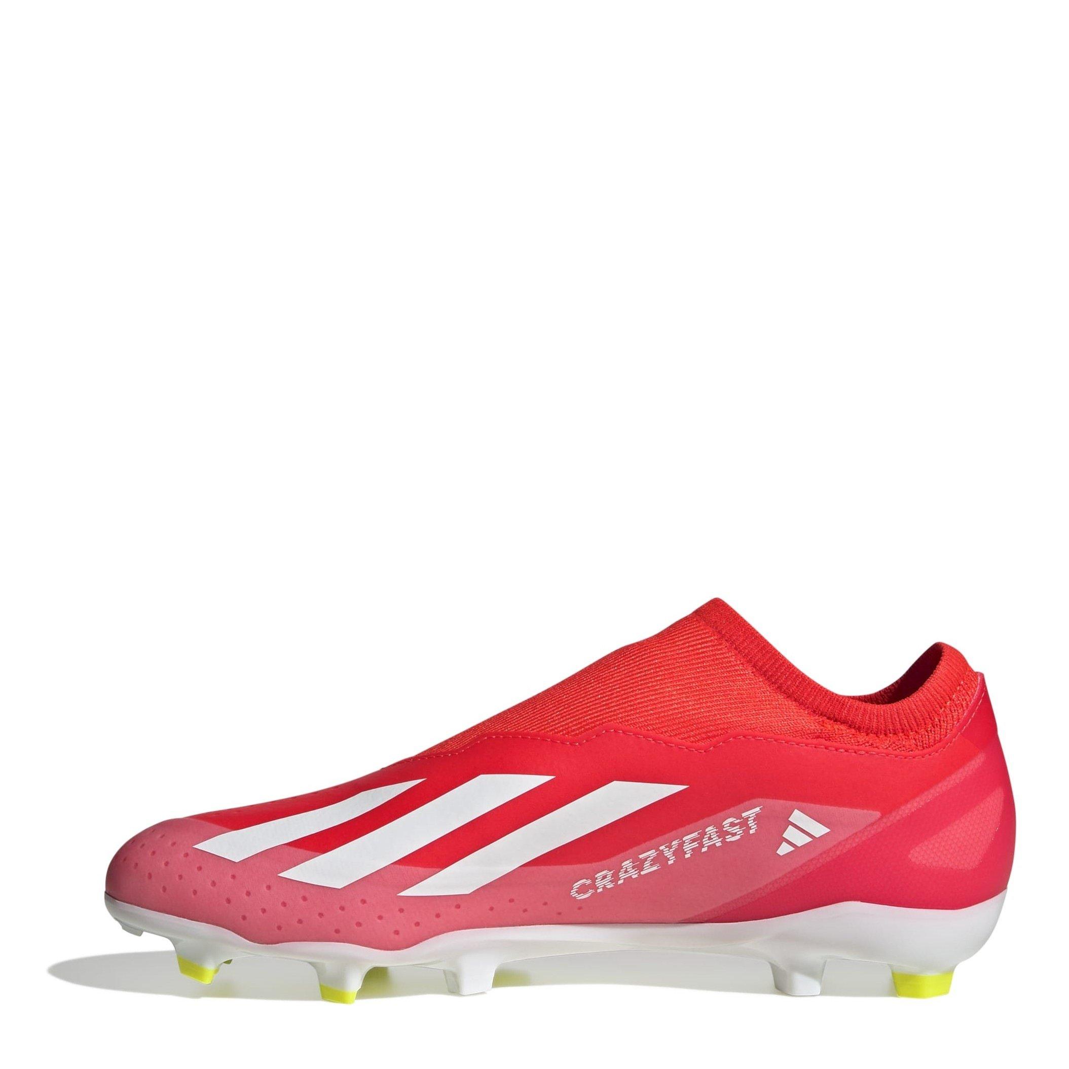 Rot/Weiß/Gelb - adidas - X Crazyfast League Laceless Firm Ground Football Boots - 2