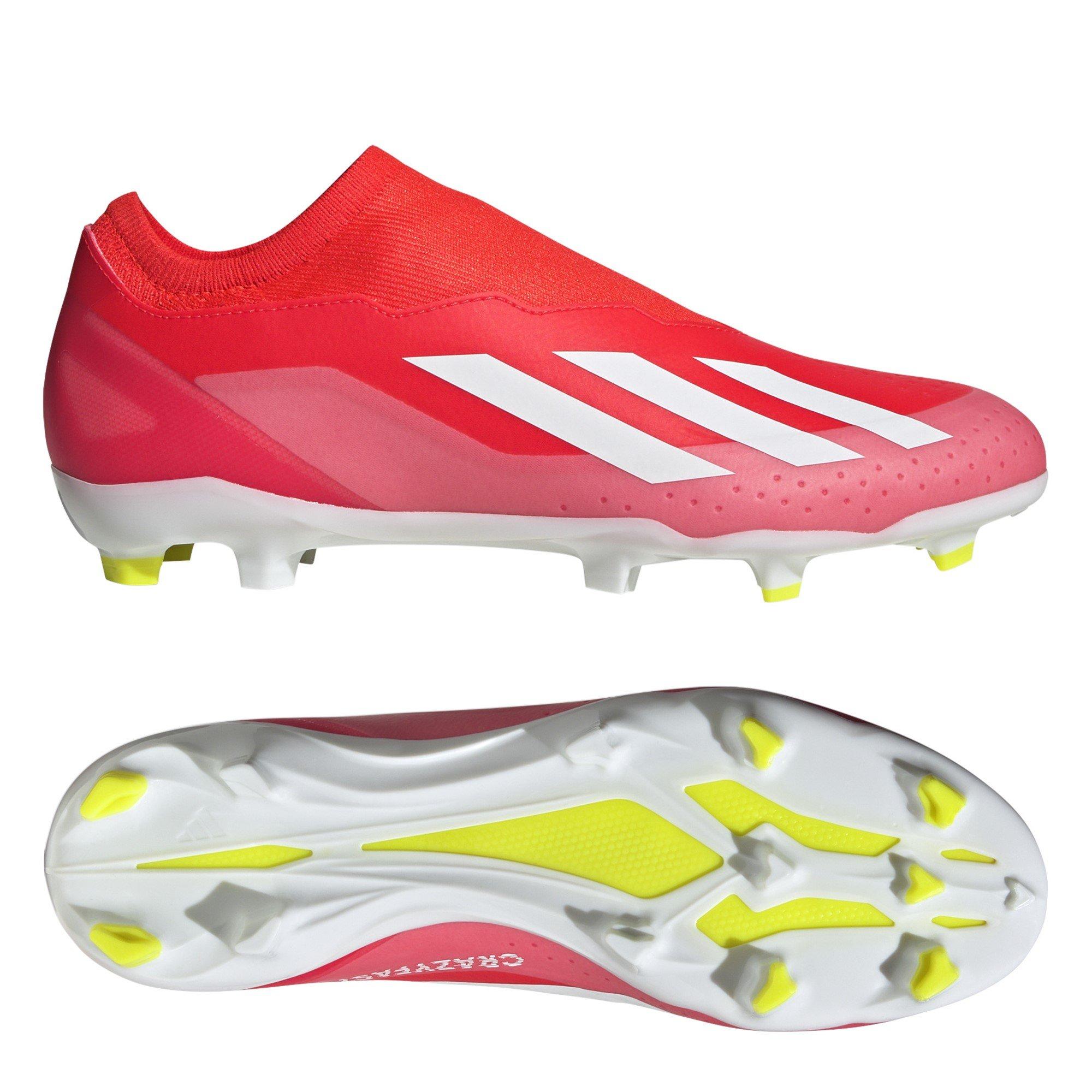 Rot/Weiß/Gelb - adidas - X Crazyfast League Laceless Firm Ground Football Boots - 11