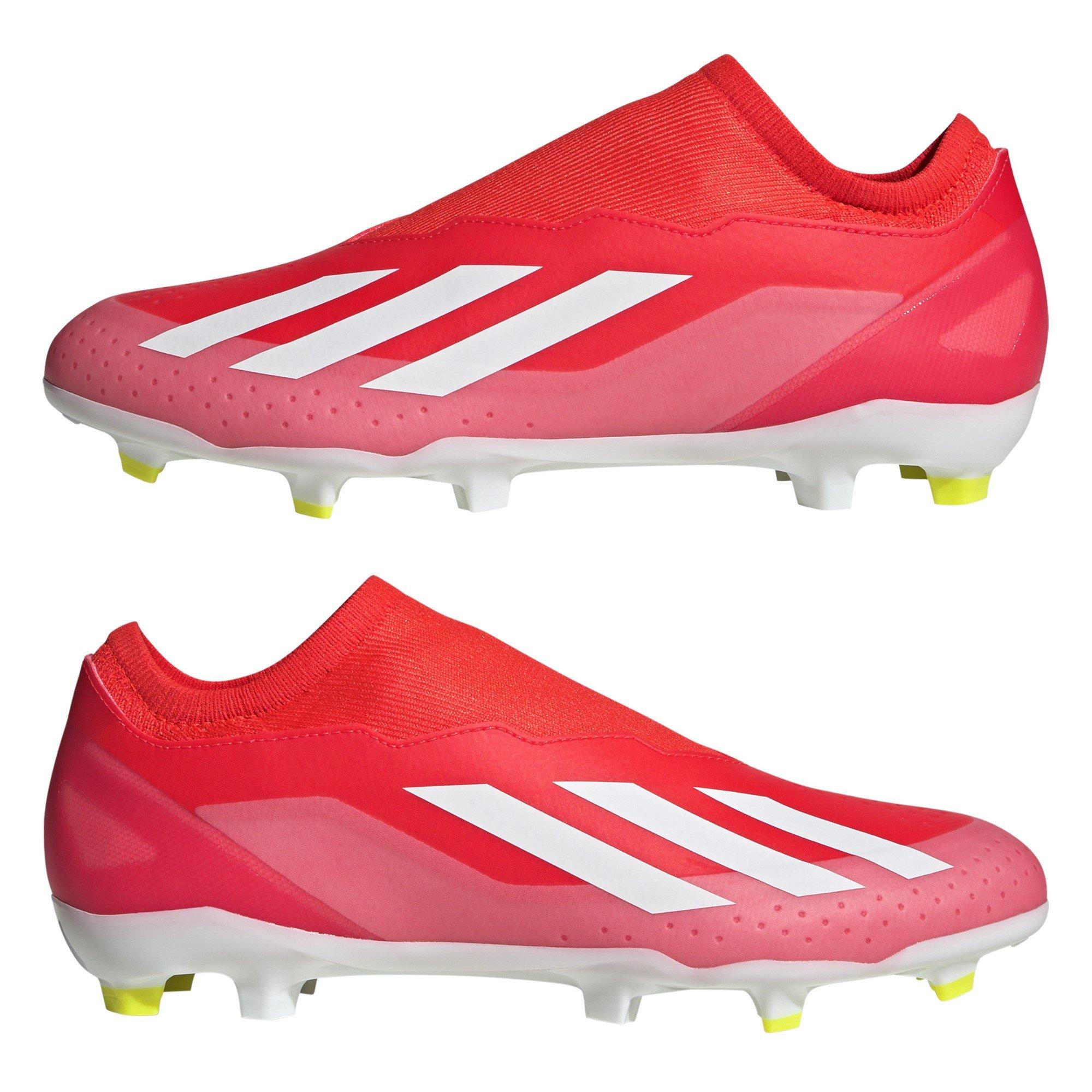 Rot/Weiß/Gelb - adidas - X Crazyfast League Laceless Firm Ground Football Boots - 10