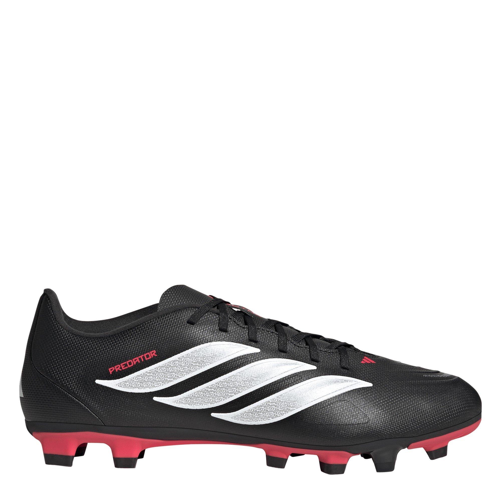 Adidas Men's Predator Club Firm Ground Football Boots - Black/Red - 11.5(46.7)