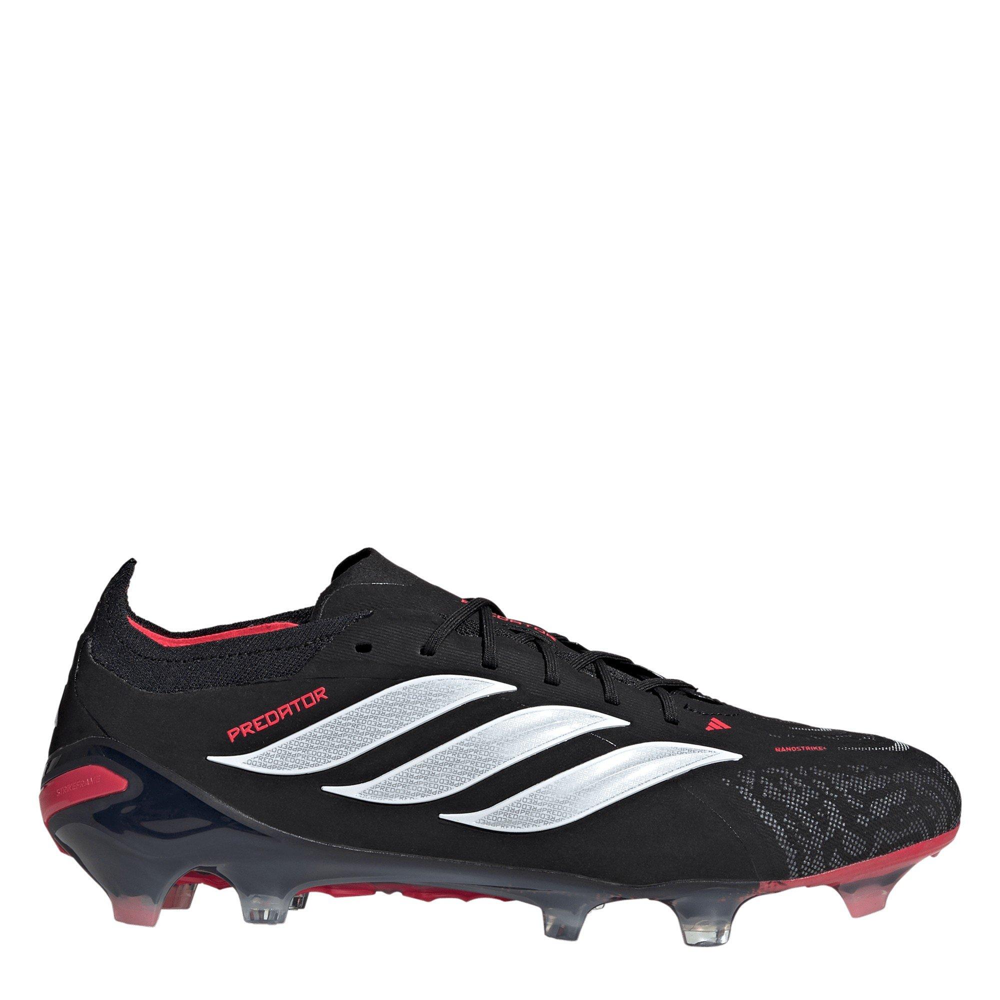 Adidas Men's Predator Elite Firm Ground Football Boots - Black/Red - 7.5 (41.3)