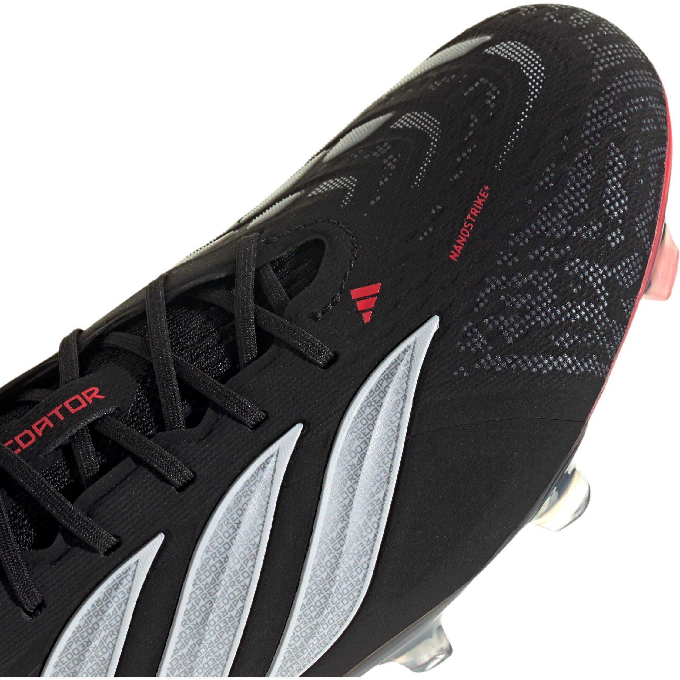 Preto/Vermelho - adidas - Mens adidas Predator Elite Firm Ground Football Boots - 8