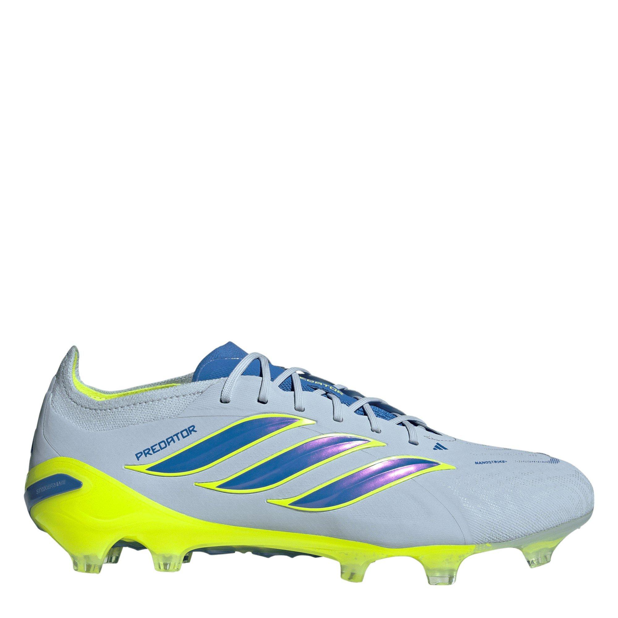 Adidas Men's Predator Elite Firm Ground Football Boots - Blue/Yellow - 10 (44.7)