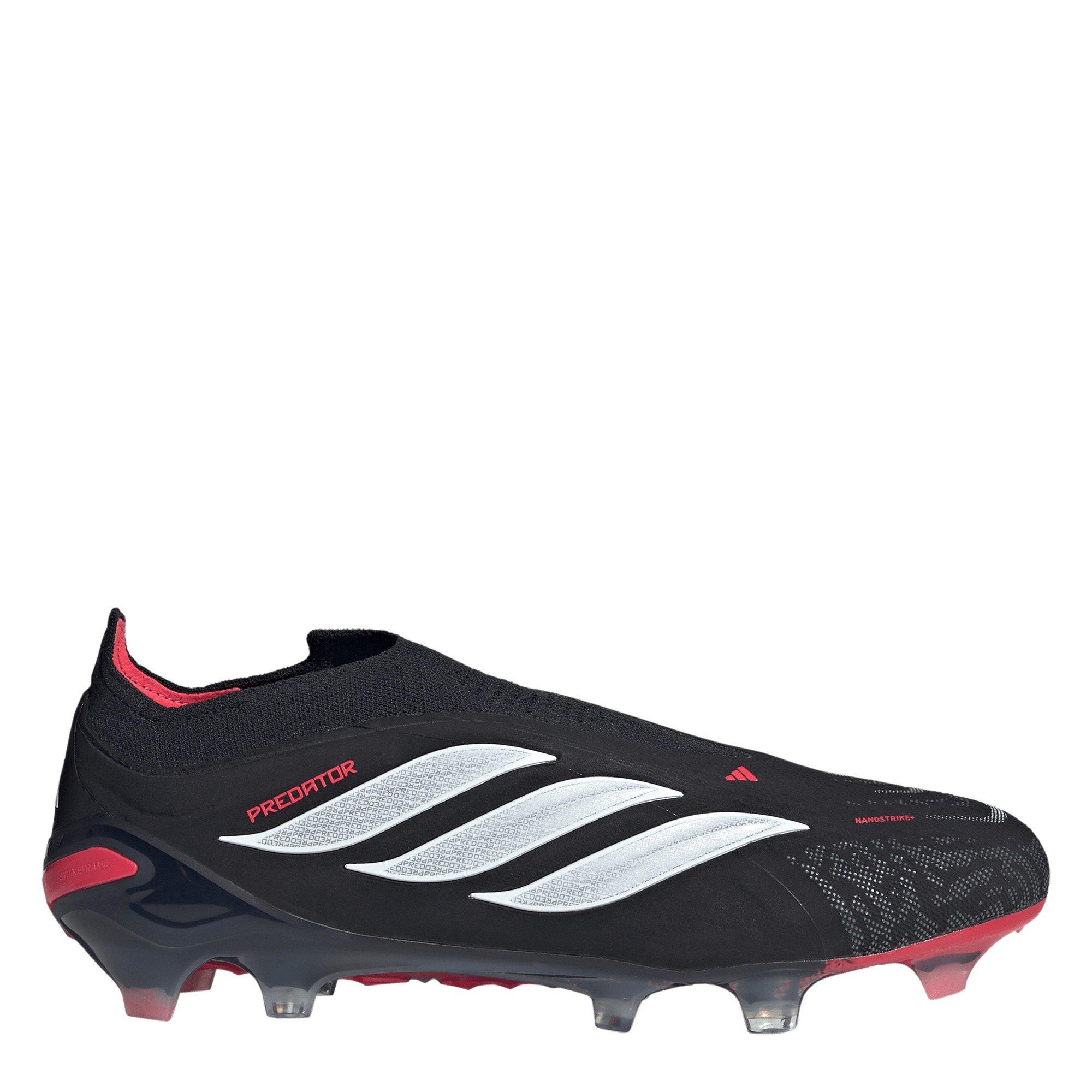 Adidas Men's Predator Elite Laceless Firm Ground Football Boots - Black/Red - 7.5 (41.3)