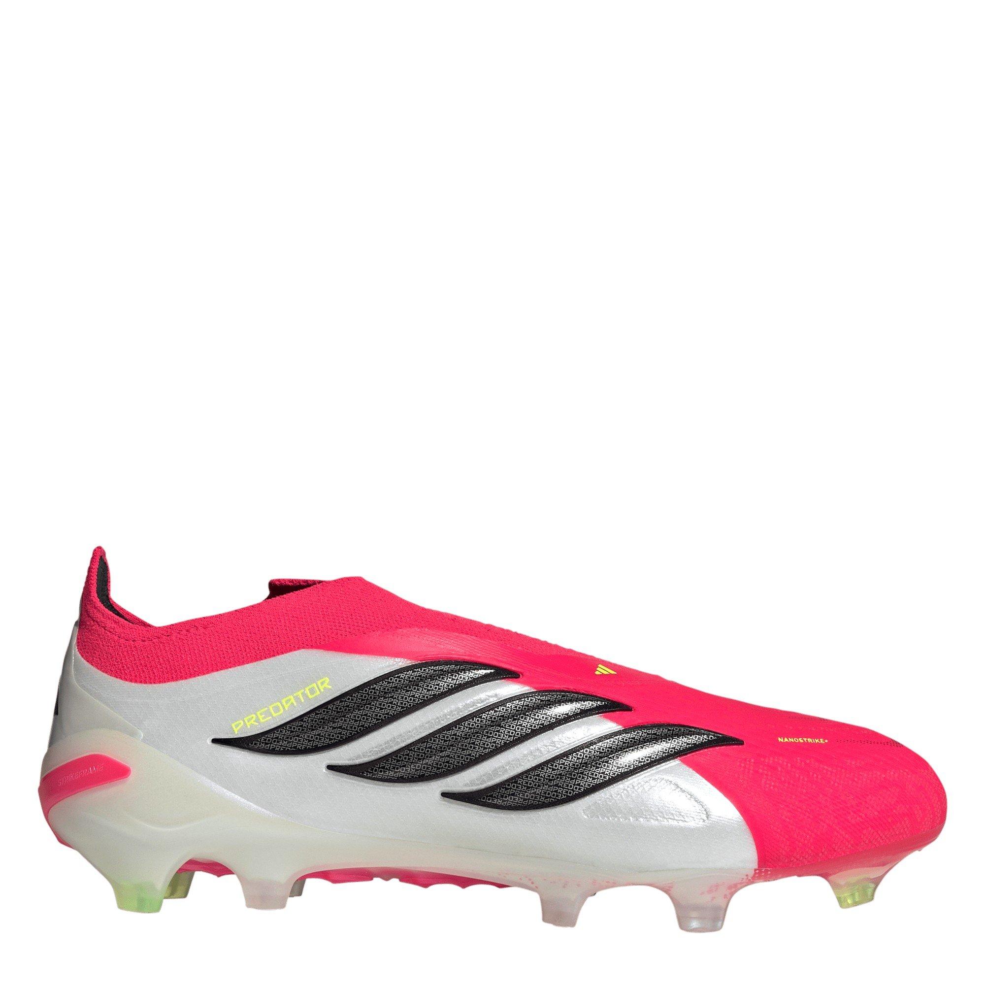 Adidas Men's Pator Elite Laceless Firm Ground Football Boots - Red/Blk/White - 9.5 (44)