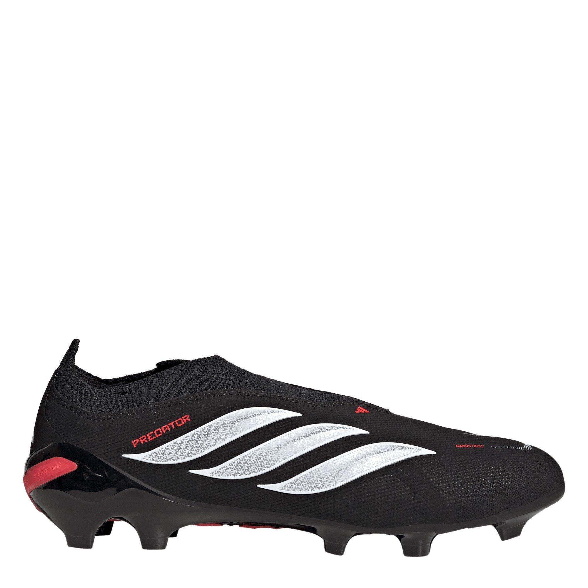 Adidas Men's Predator League Laceless Firm Ground Football Boots - Black/Red - 9.5 (44)