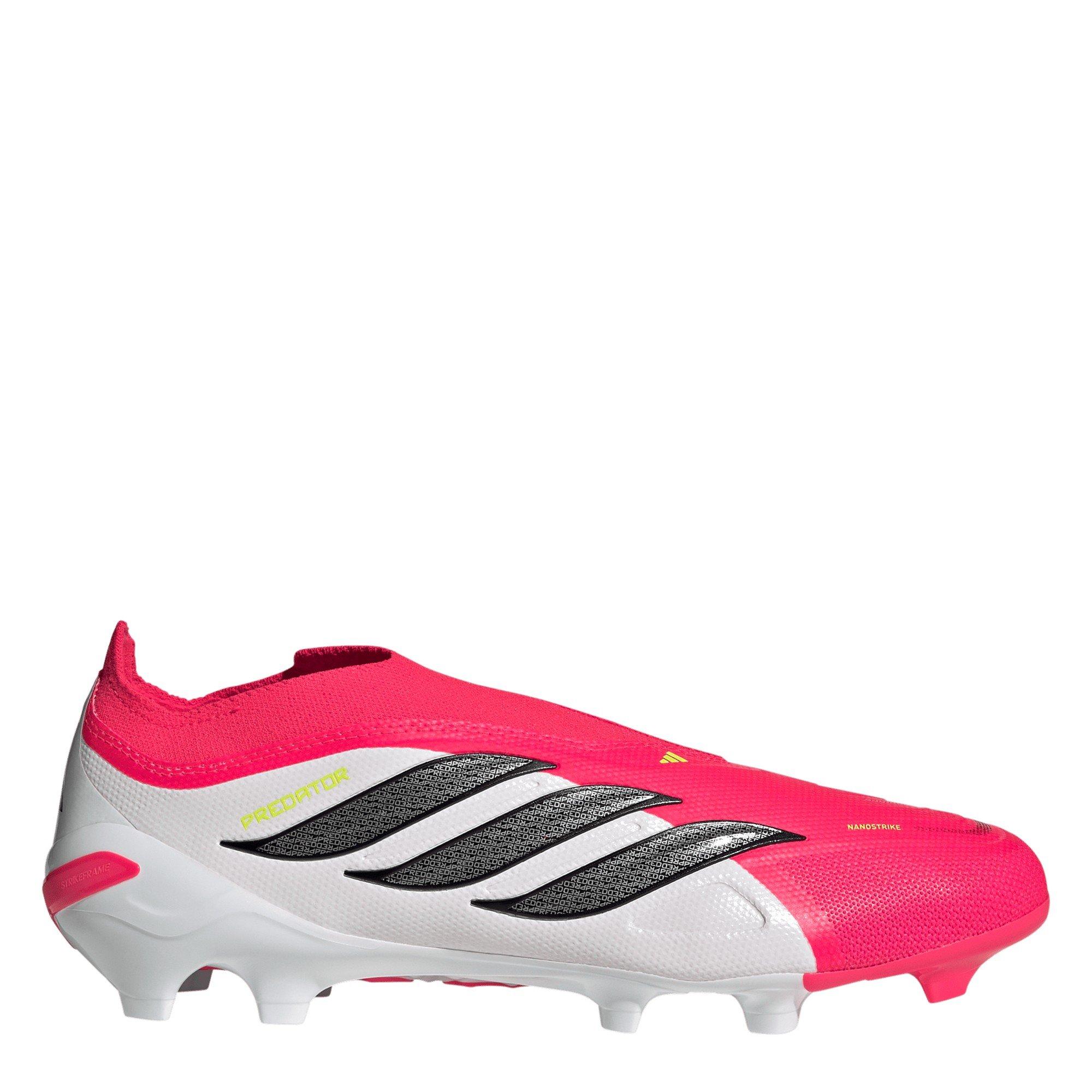 Adidas Men's Predator League Laceless Firm Ground Football Boots - Pink/Blk/White - 8.5 (42.7)