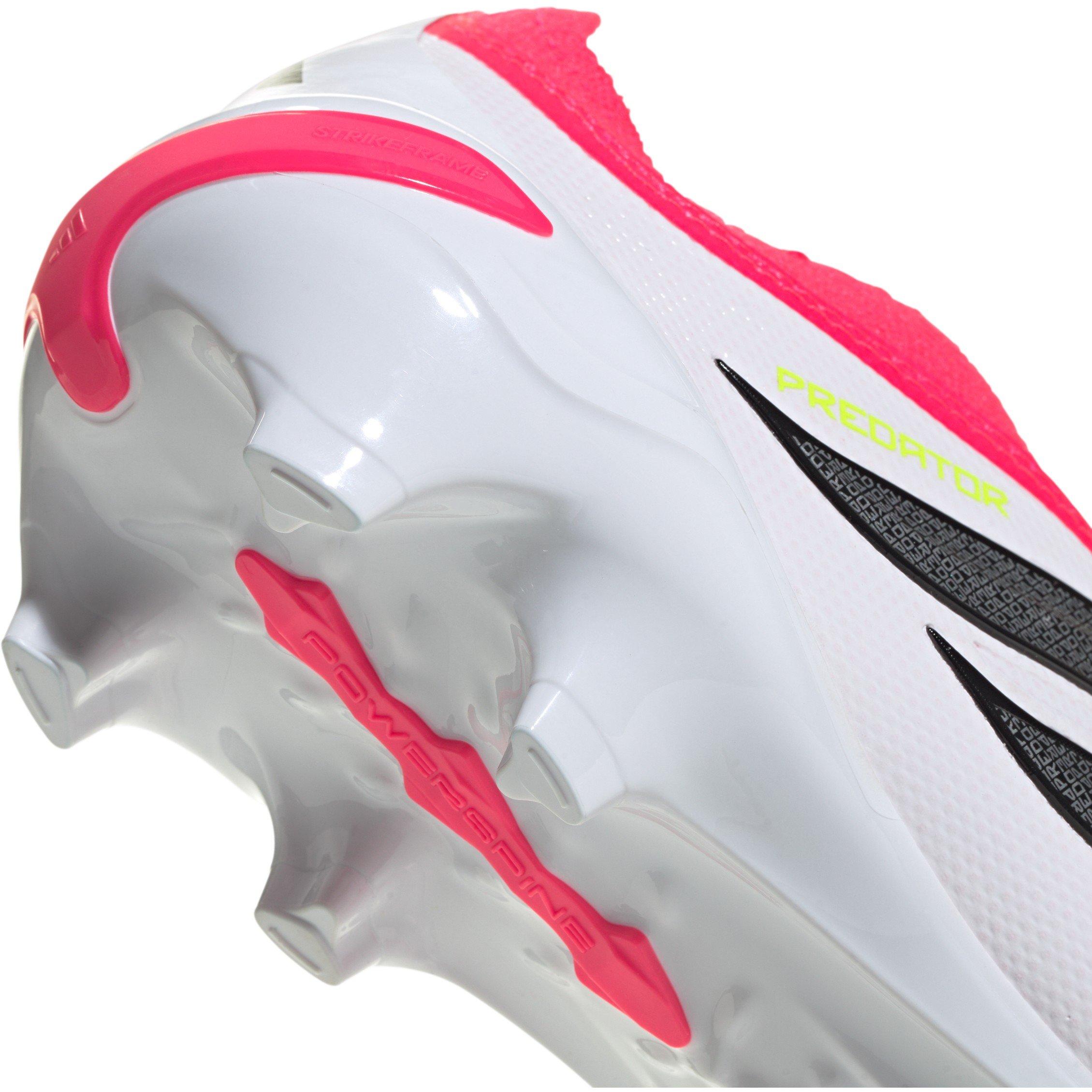 Roze/Zwart/Wit - adidas - Mens adidas Predator League Laceless Firm Ground Football Boots - 7
