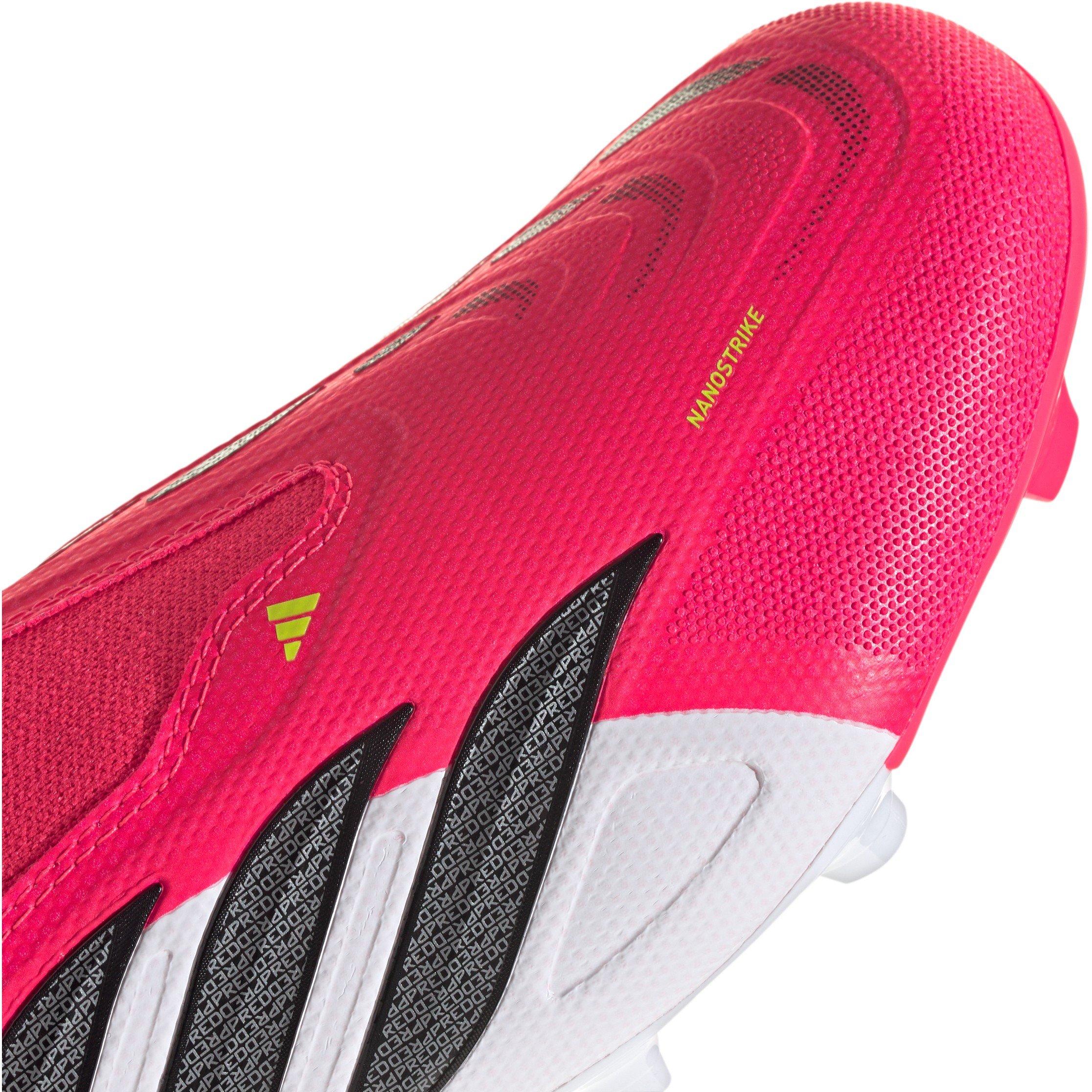 Roze/Zwart/Wit - adidas - Mens adidas Predator League Laceless Firm Ground Football Boots - 8