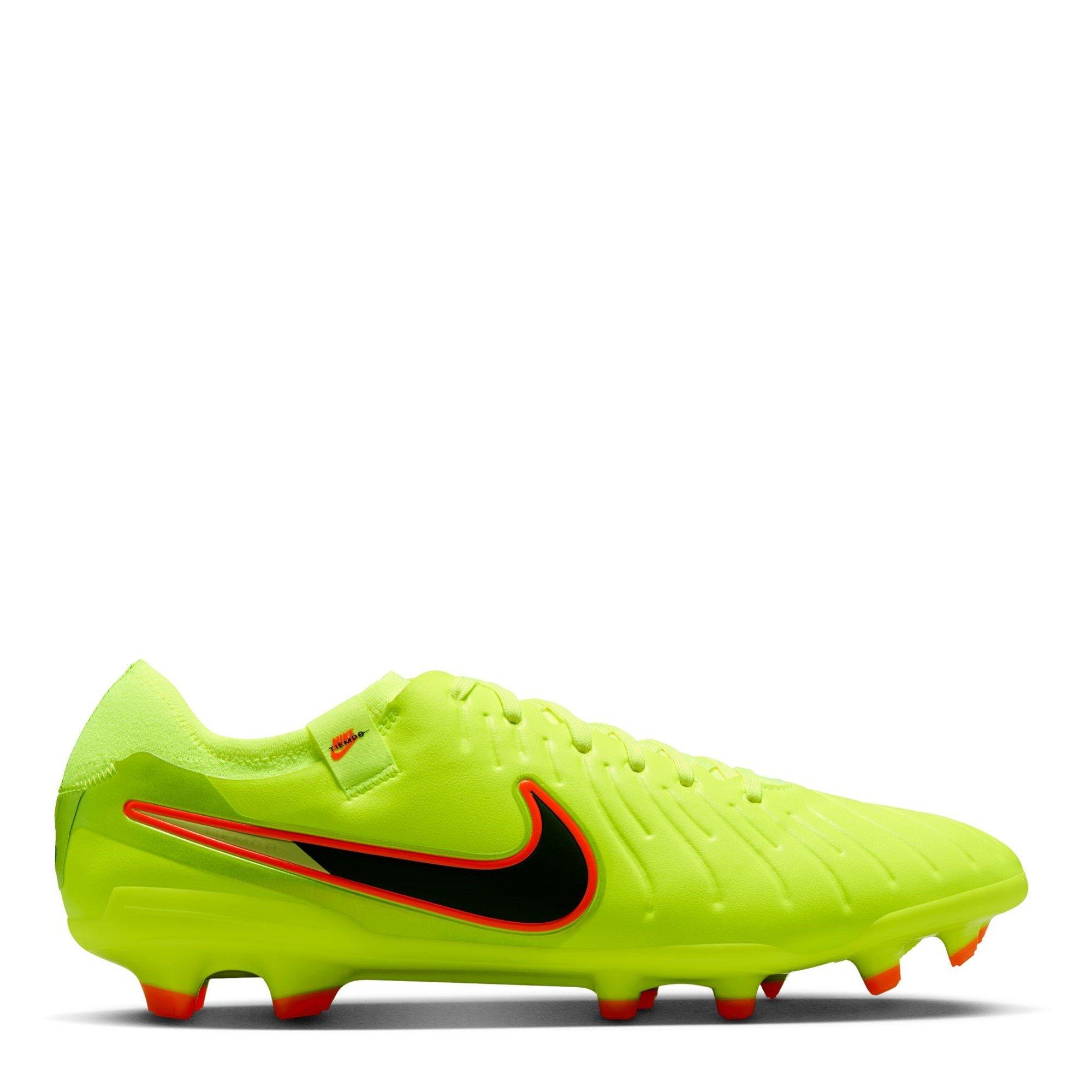 Nike Men's Tiempo Legend 10 Pro Adults Firm Ground Football Boots - Volt/Black - 9.5 (44.5)