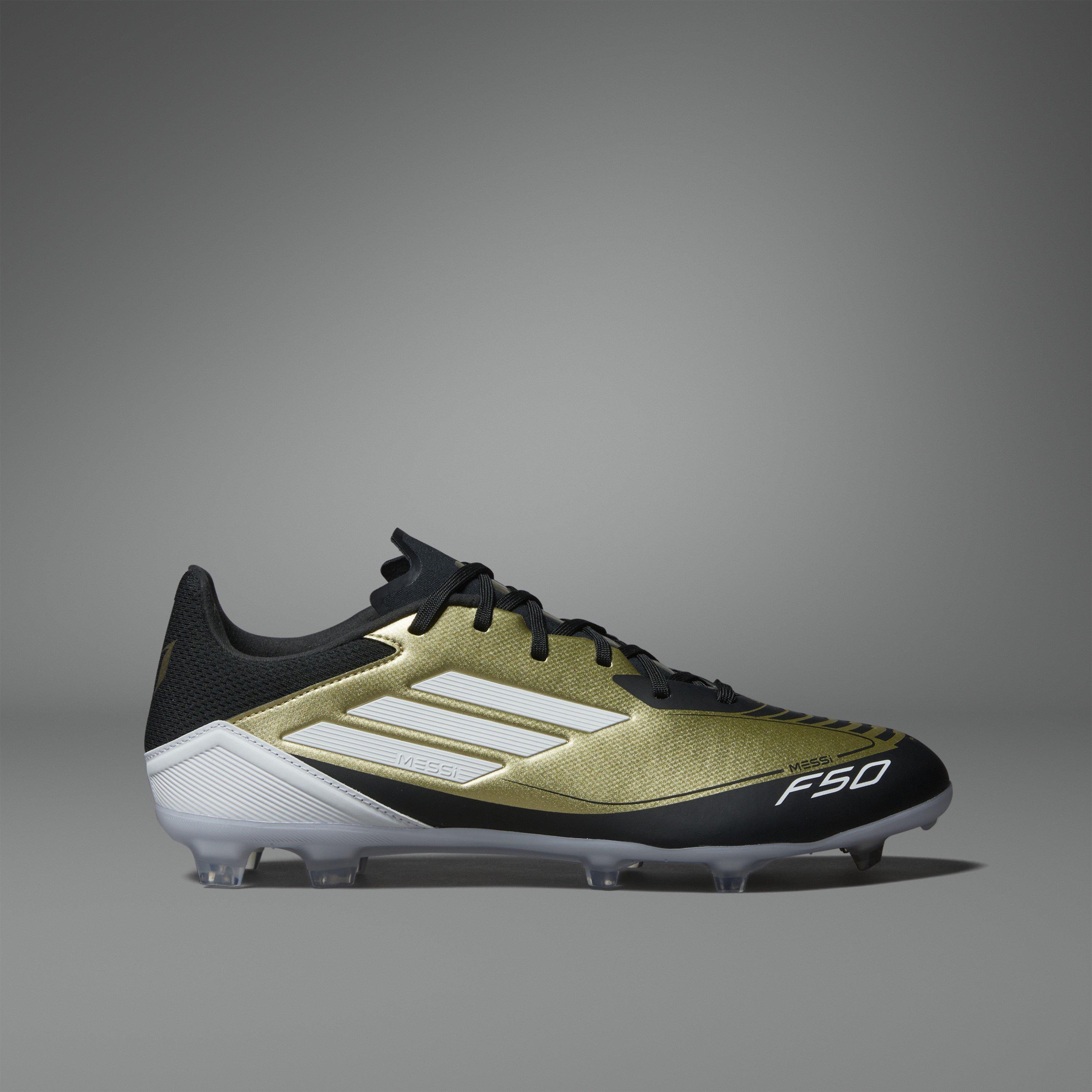 Gold/Wht/CBlack - adidas - F50 League Messi Adults Firm Ground Football Boots - 12