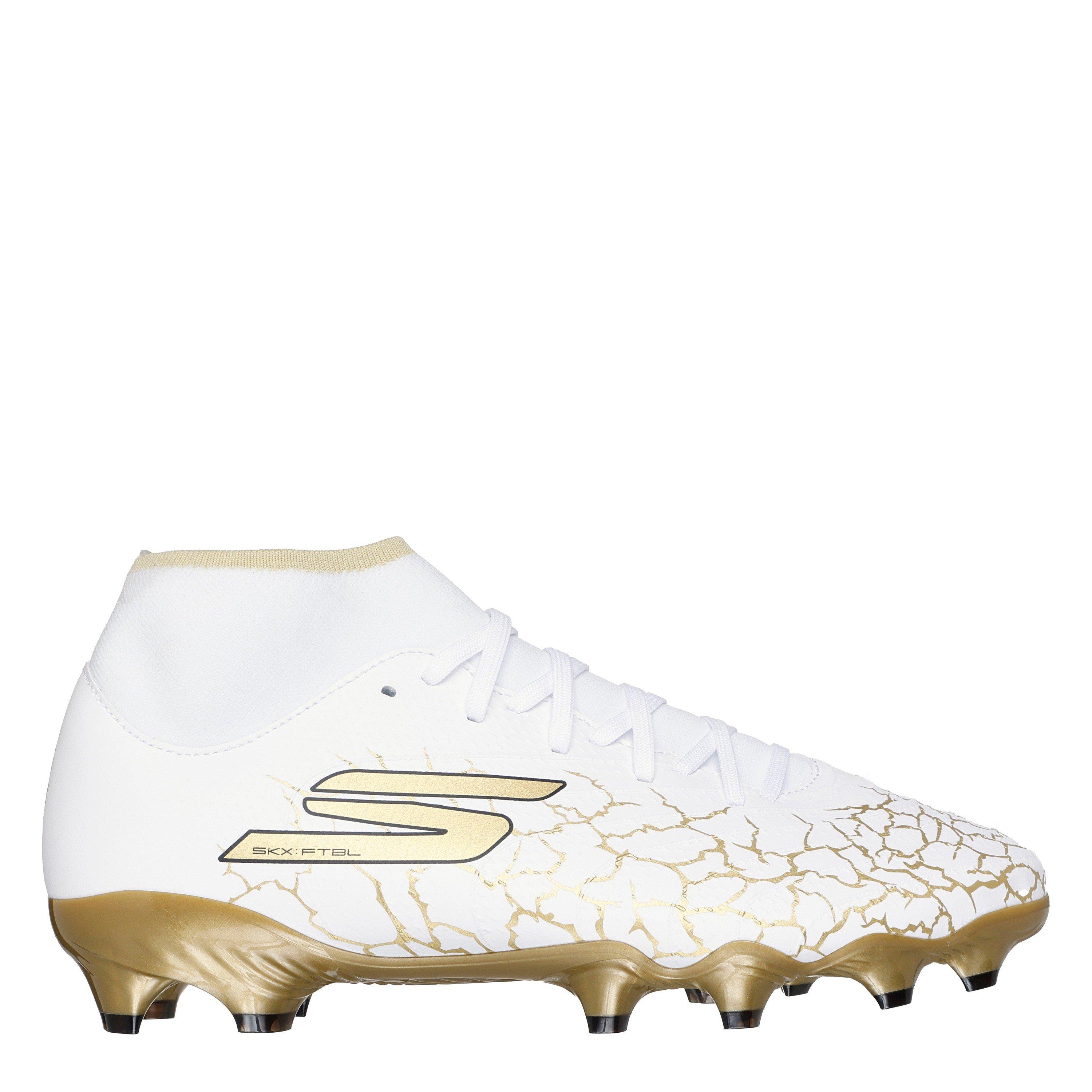 Skechers Men's Wht/Blk/Gld Skx_1.5 High Academy Firm Ground Football Boots - 9 (43)