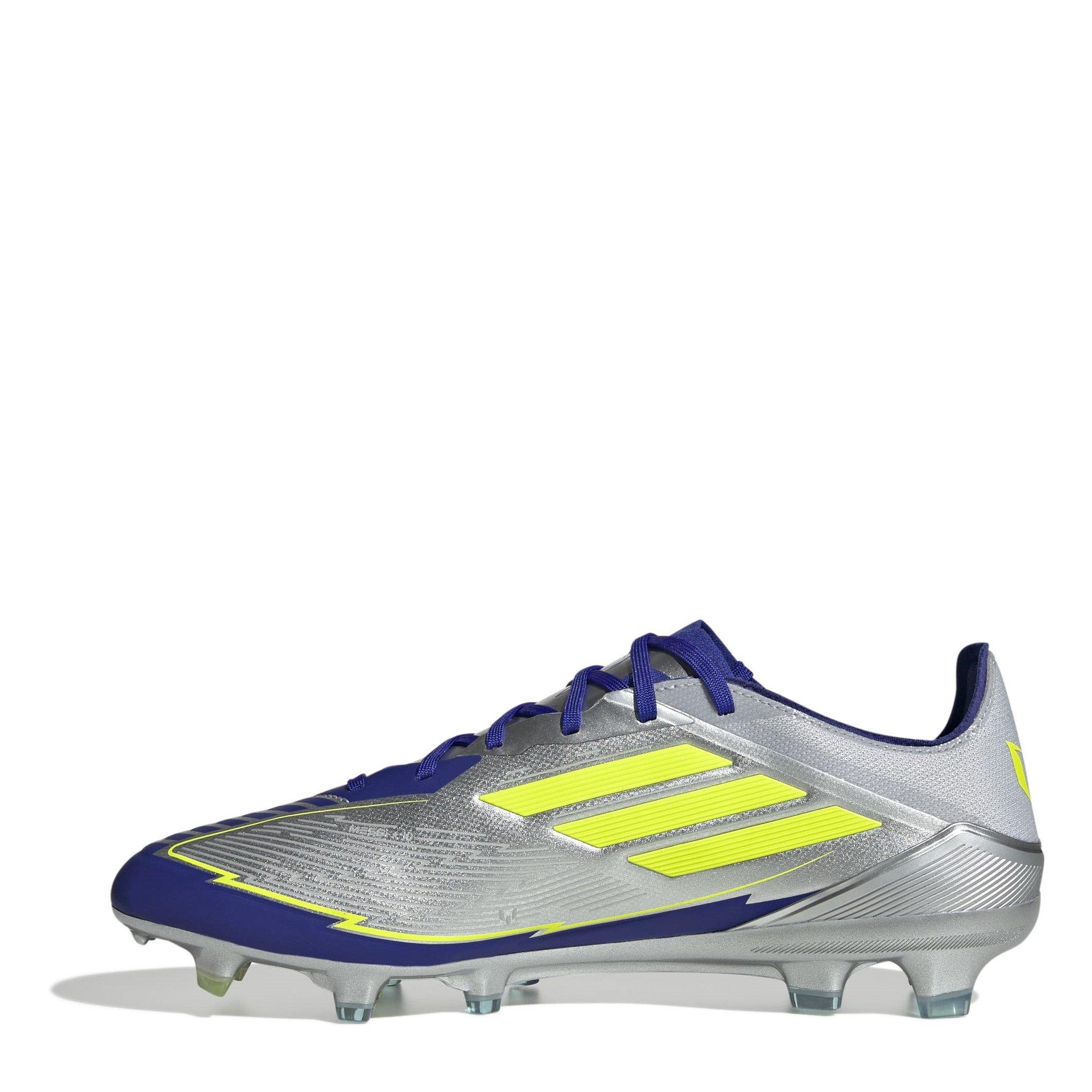 Silver/Ylw/Blue - adidas - F50 Pro Messi Firm Ground Football Boots Men’s - 2
