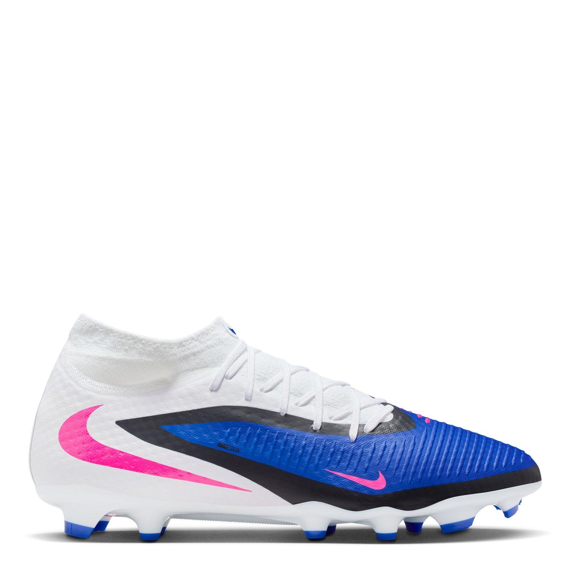 Nike Men's Phantom 6 Academy Adults Firm Ground Football Boots - Blue/Wht/Pink - 12 (47.5)