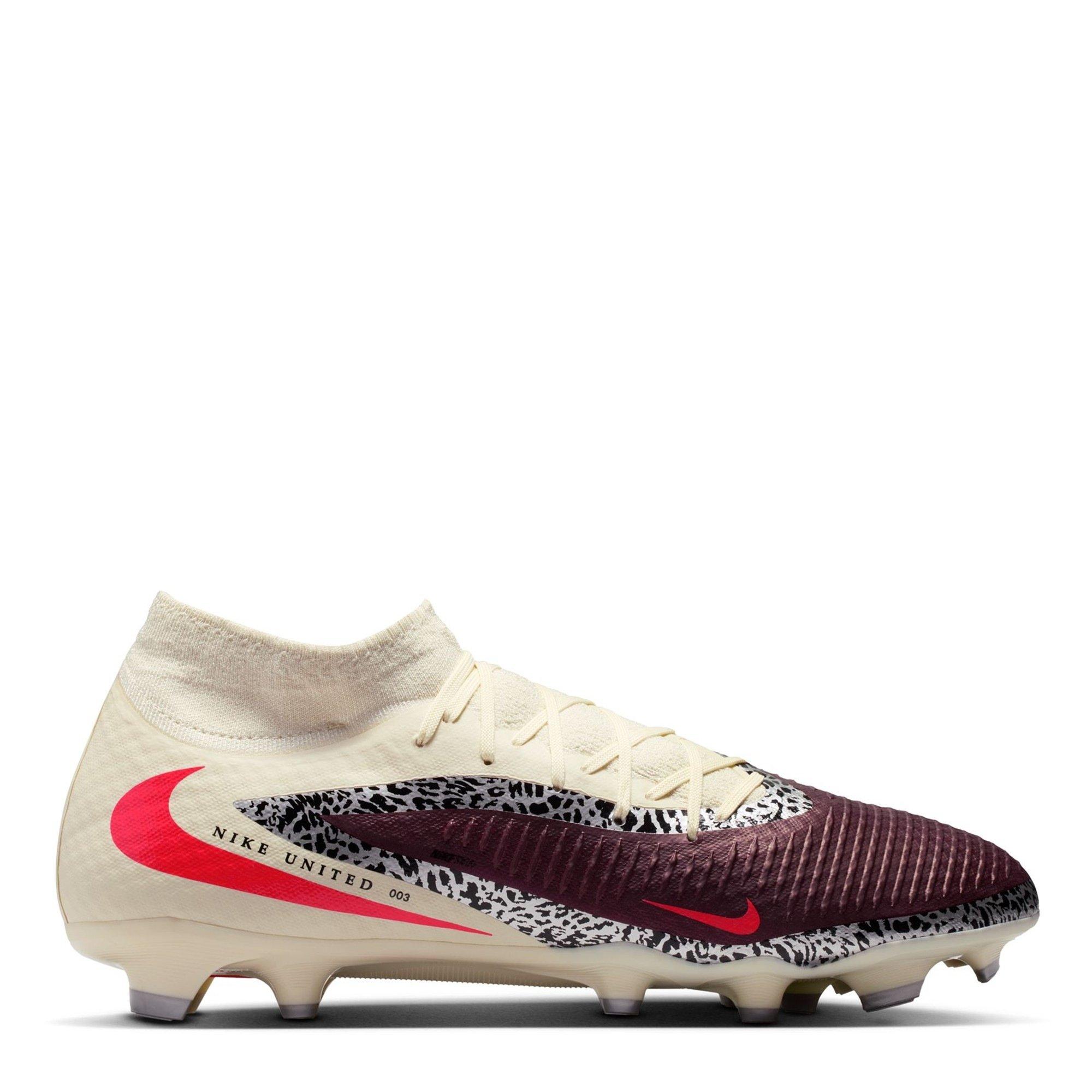 Nike Men's Phantom 6 Academy Adults Firm Ground Football Boots - Burgundy/Print - 8 (42.5)