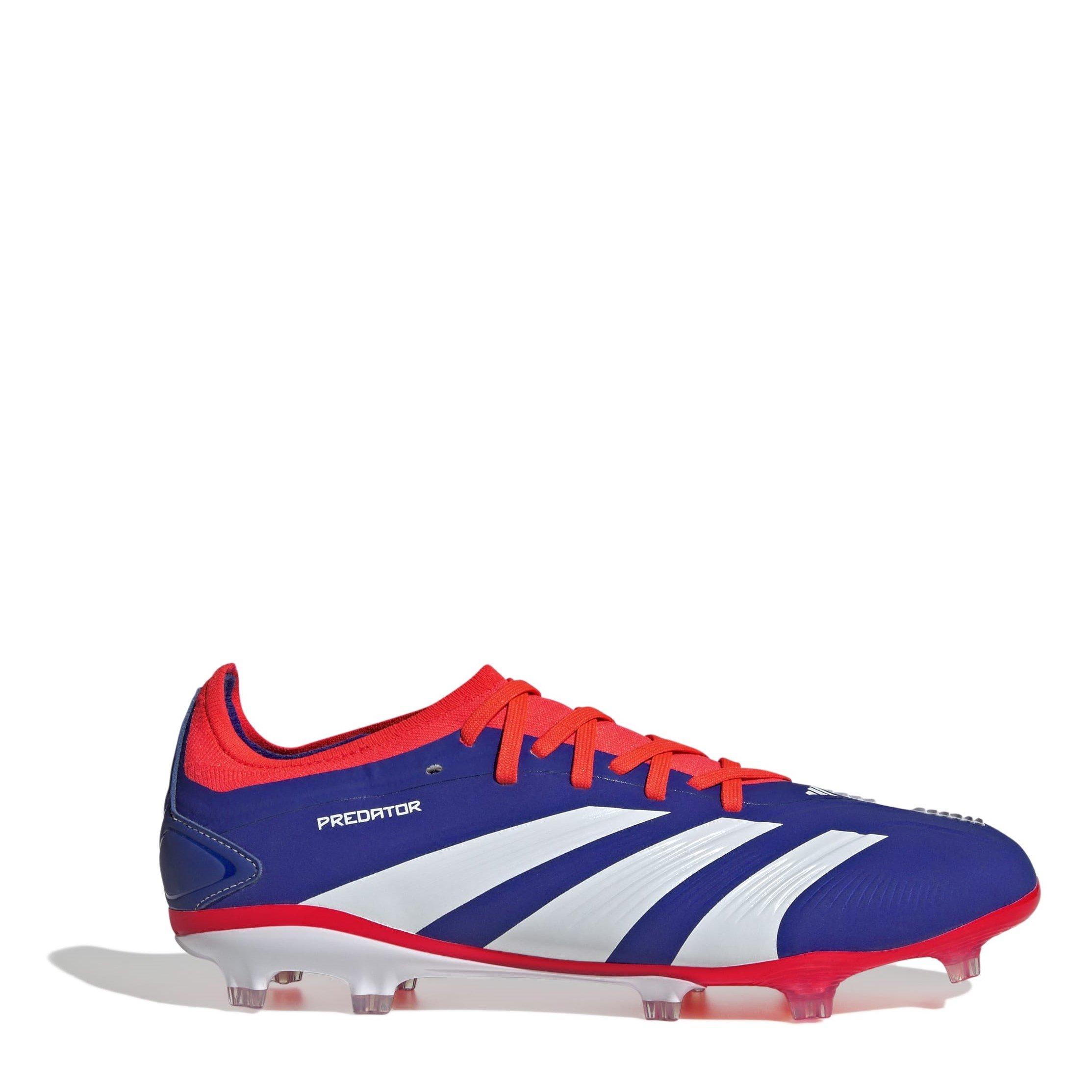 Adidas Men's Predator 24 Pro Firm Ground Boots - Blue/Wht/Red - 7.5 (41.3)