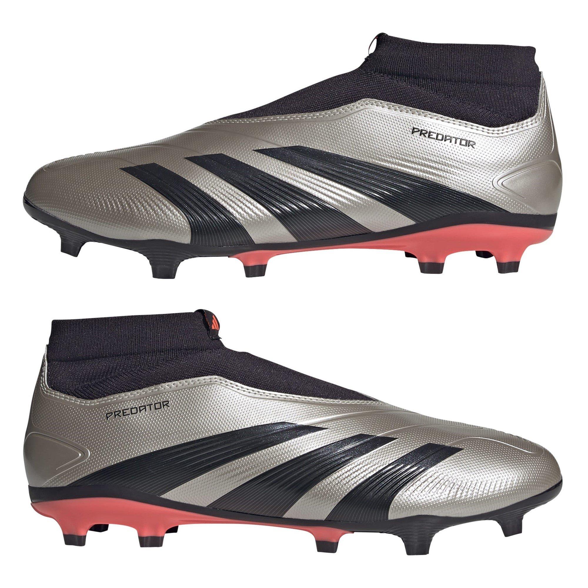 Silber/Schwarz - adidas - Predator 24 League Laceless Firm Ground Football Boots - 9