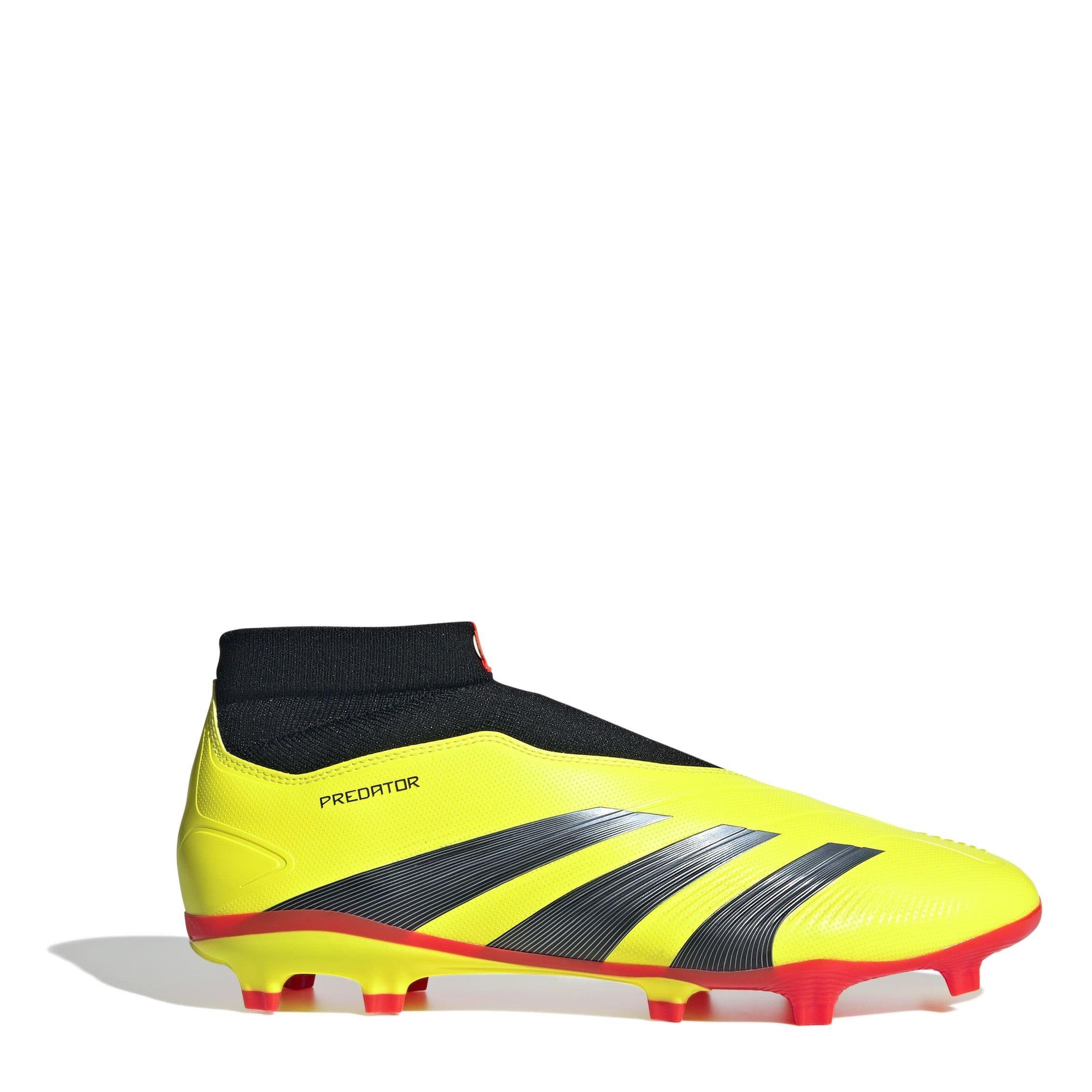 Yellow/Blk/Red - adidas - Predator 24 League Laceless Firm Ground Football Boots - 1