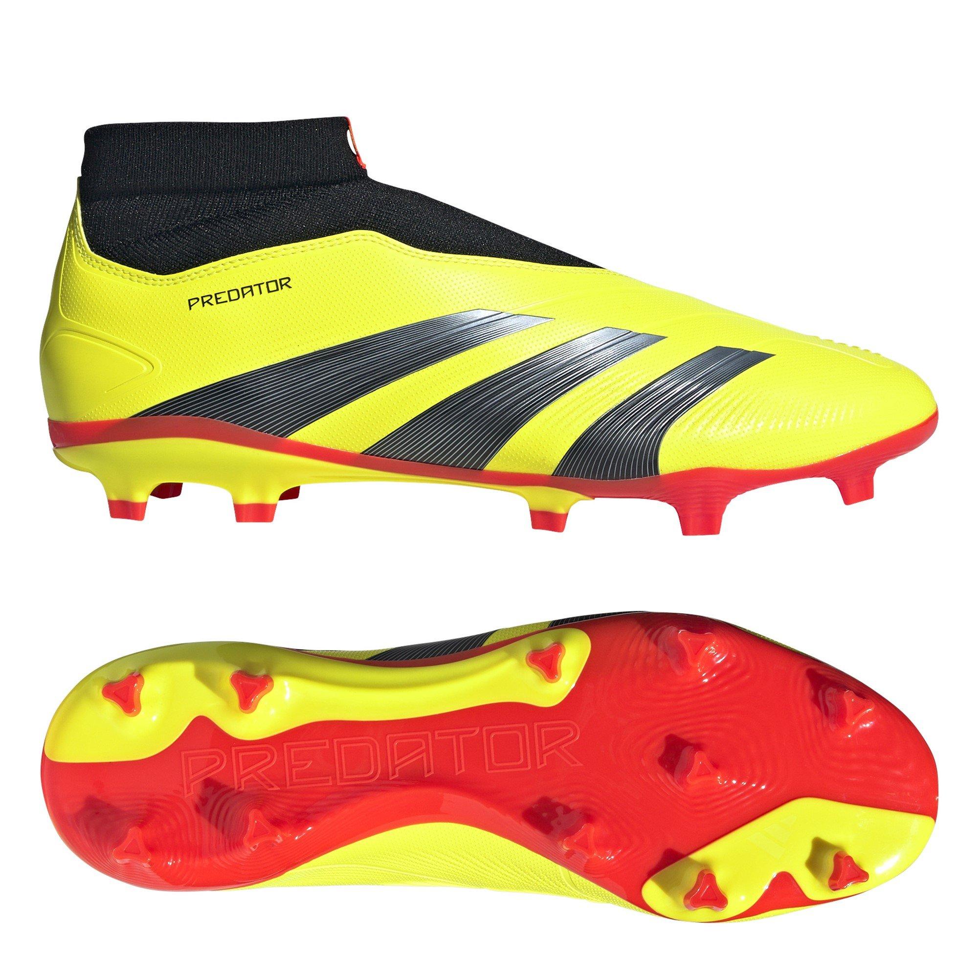 Amarillo/Negro/Rojo - adidas - Predator 24 League Laceless Firm Ground Football Boots - 11