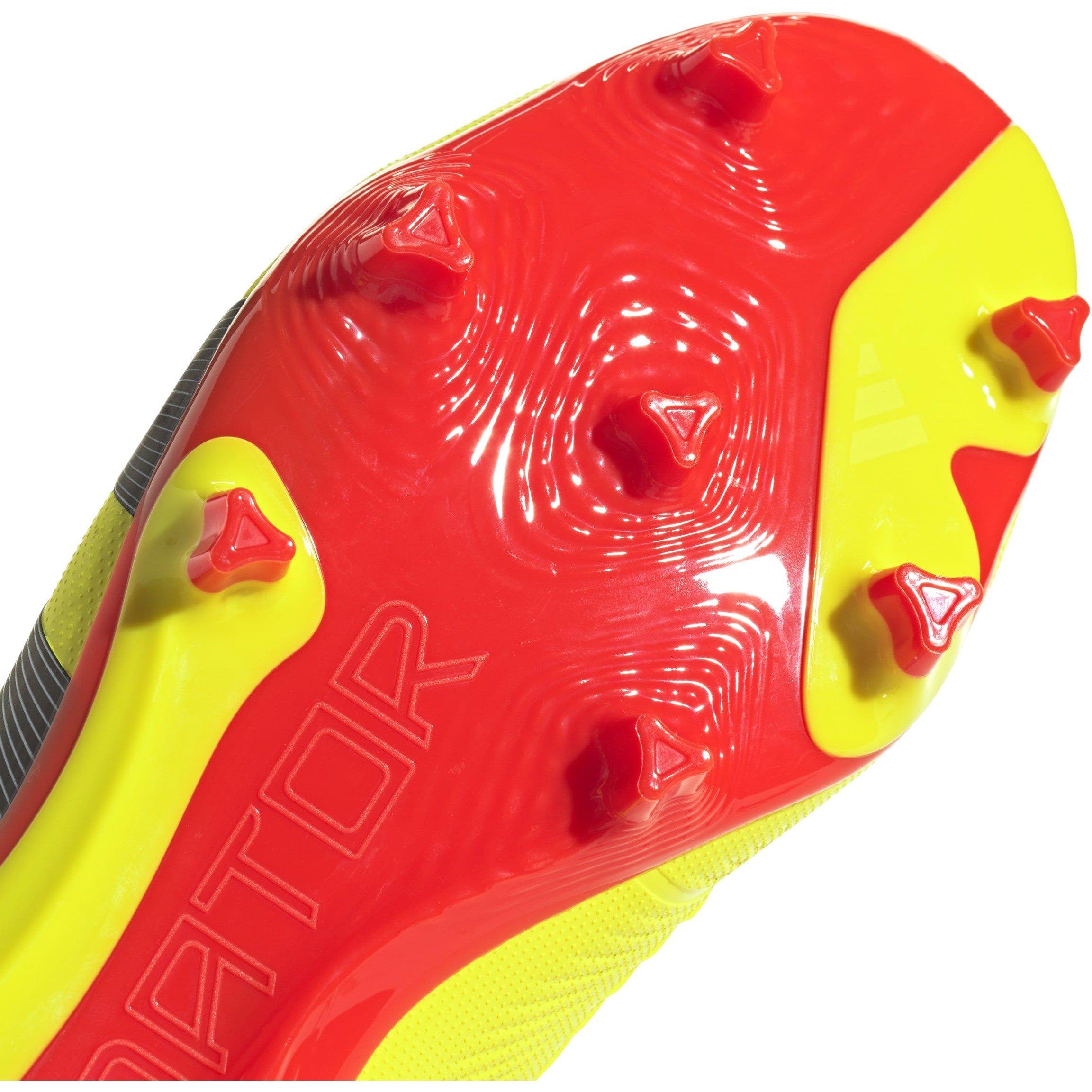 Amarillo/Negro/Rojo - adidas - Predator 24 League Laceless Firm Ground Football Boots - 9