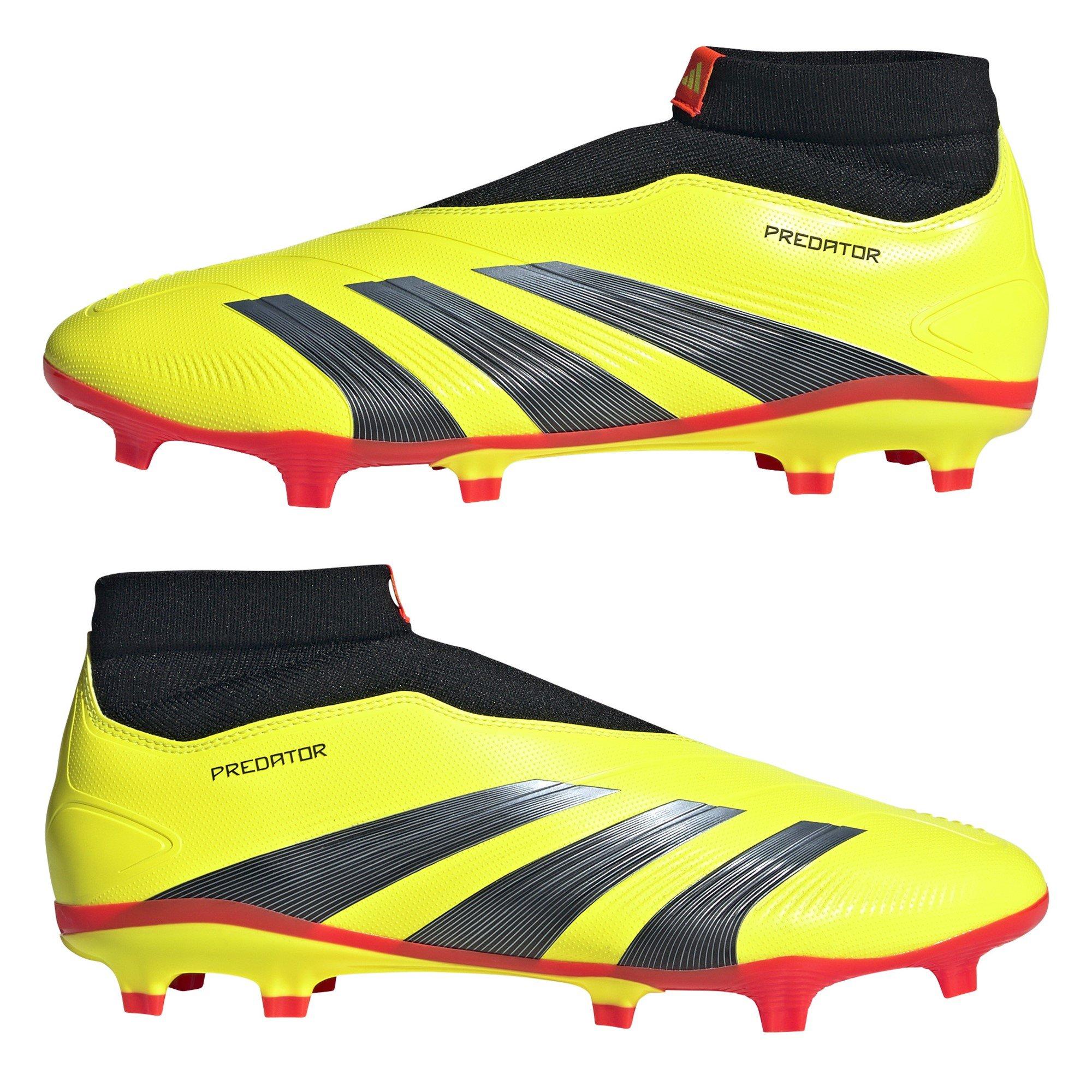 Amarillo/Negro/Rojo - adidas - Predator 24 League Laceless Firm Ground Football Boots - 10