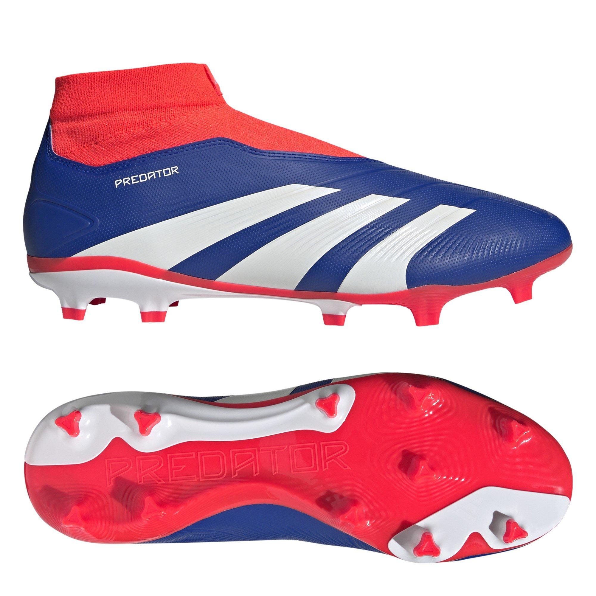 Blue/Wht/Red - adidas - Predator 24 League Laceless Firm Ground Football Boots - 13