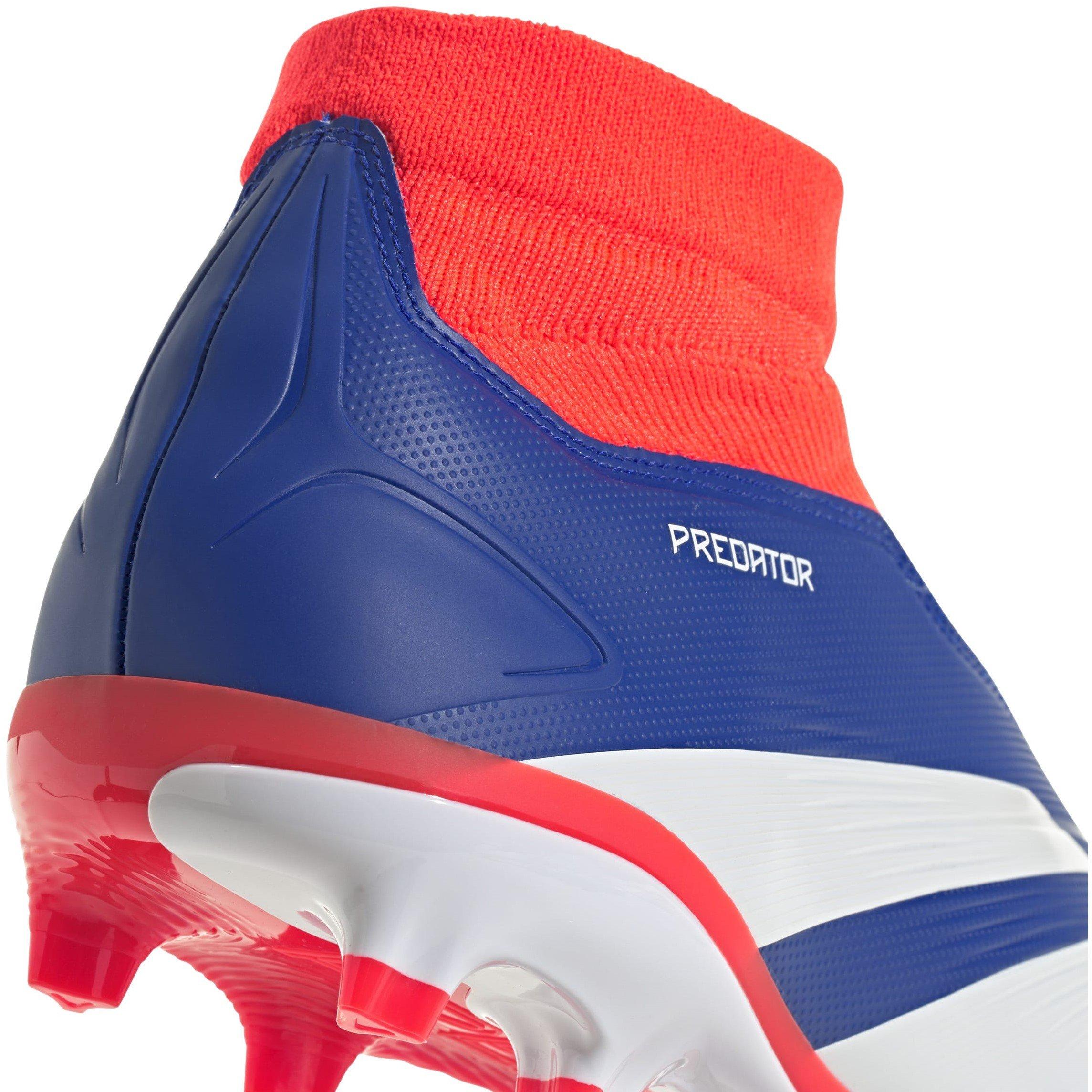 Blue/Wht/Red - adidas - Predator 24 League Laceless Firm Ground Football Boots - 7