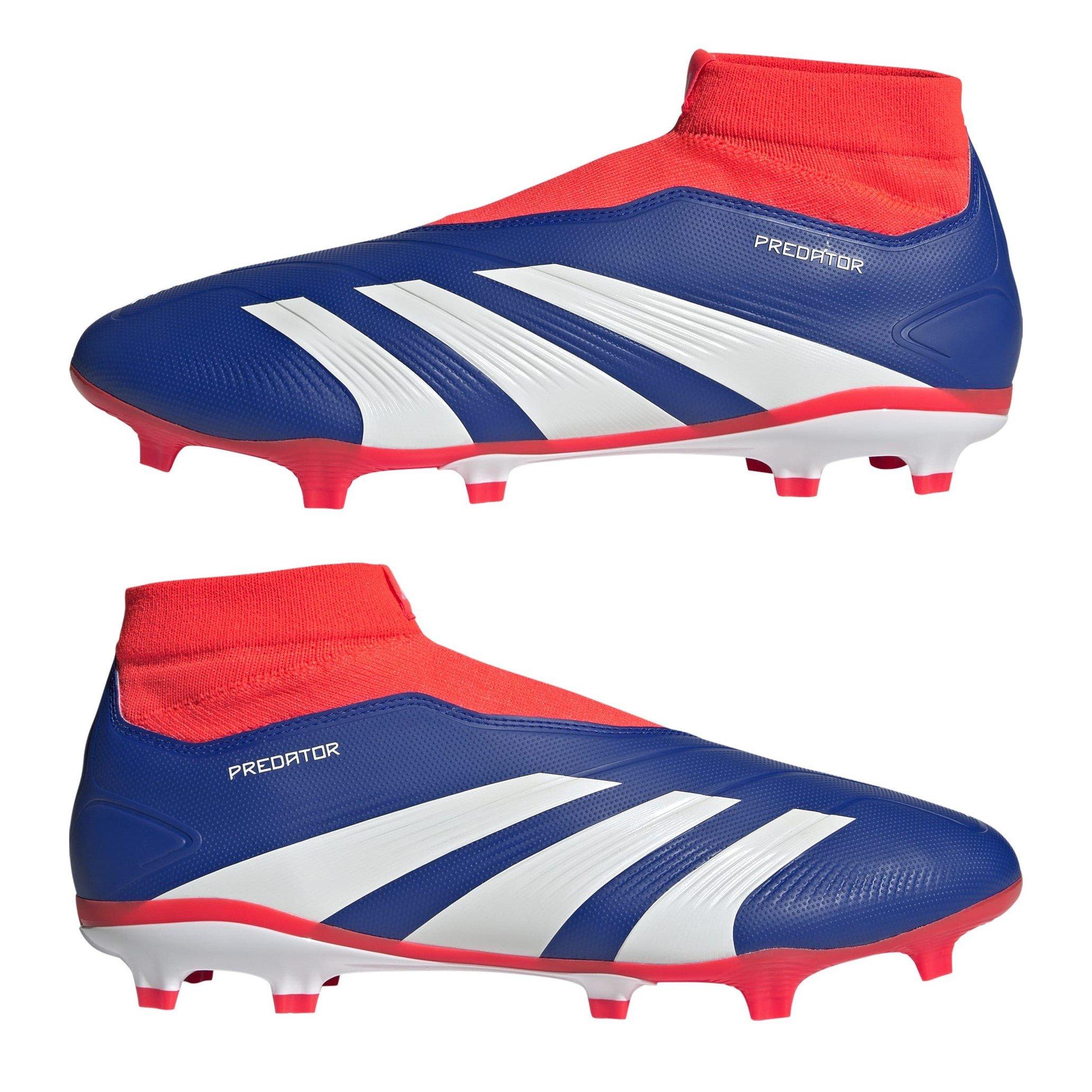 Blue/Wht/Red - adidas - Predator 24 League Laceless Firm Ground Football Boots - 9