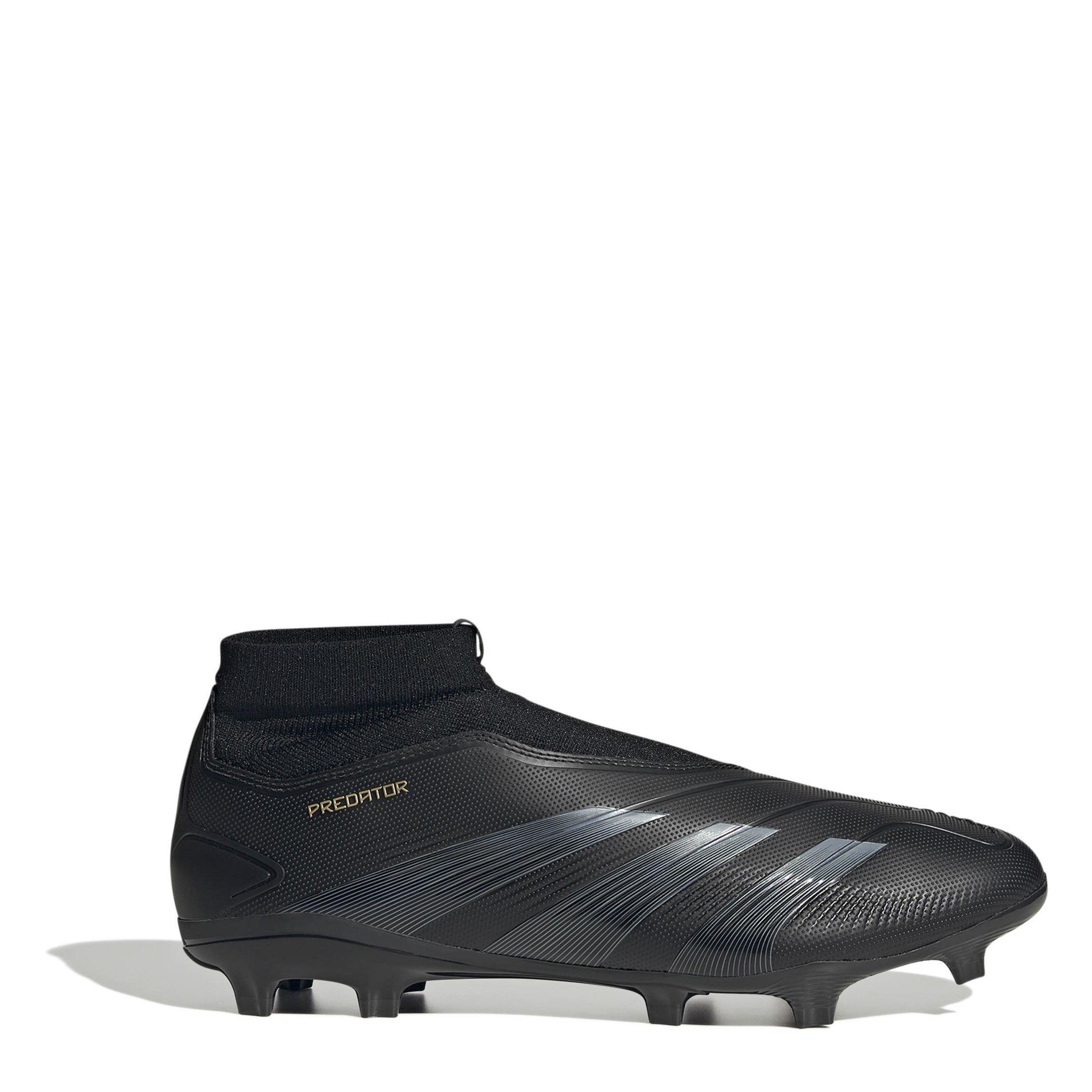 Adidas Men's Predator 24 League Laceless Firm Ground Football Boots - Core Black/Crbn - 8 (42)