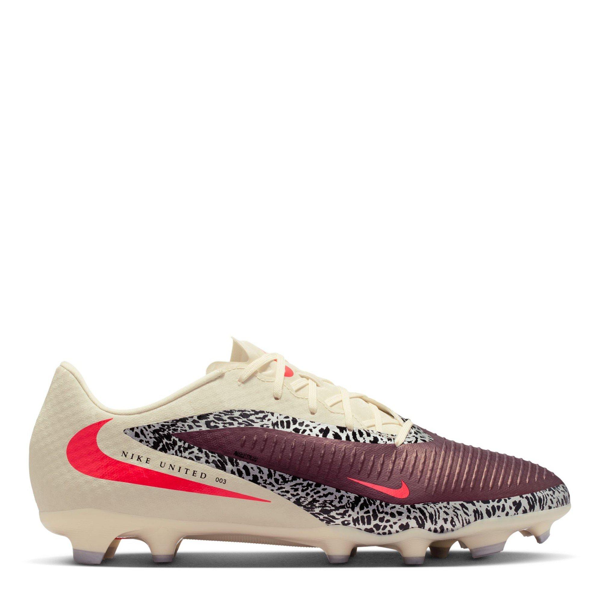 Nike Men's Phantom 6 Low Academy Adults Firm Ground Football Boots - Burgundy/Print - 9 (44)