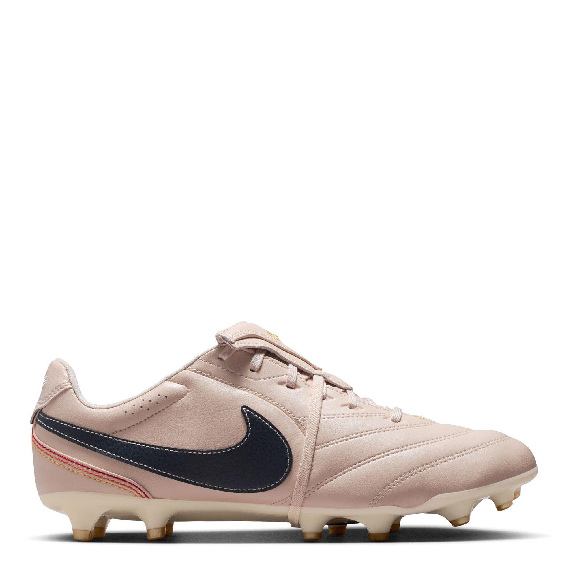 Blanco/Morado - Nike - Mens Nike Tempo Liger Folded- Tongue Firm Ground Football Boots - 1