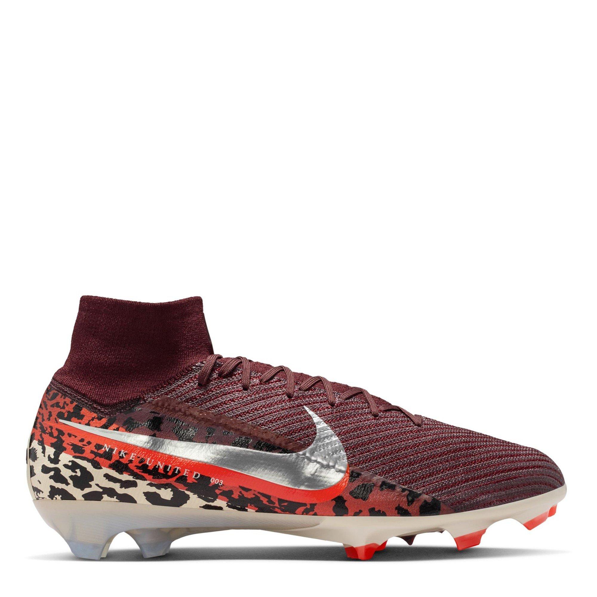 Nike Men's Phantom High 6 Elite Adults Firm Ground Football Boots - Burgundy/Print - 8 (42.5)