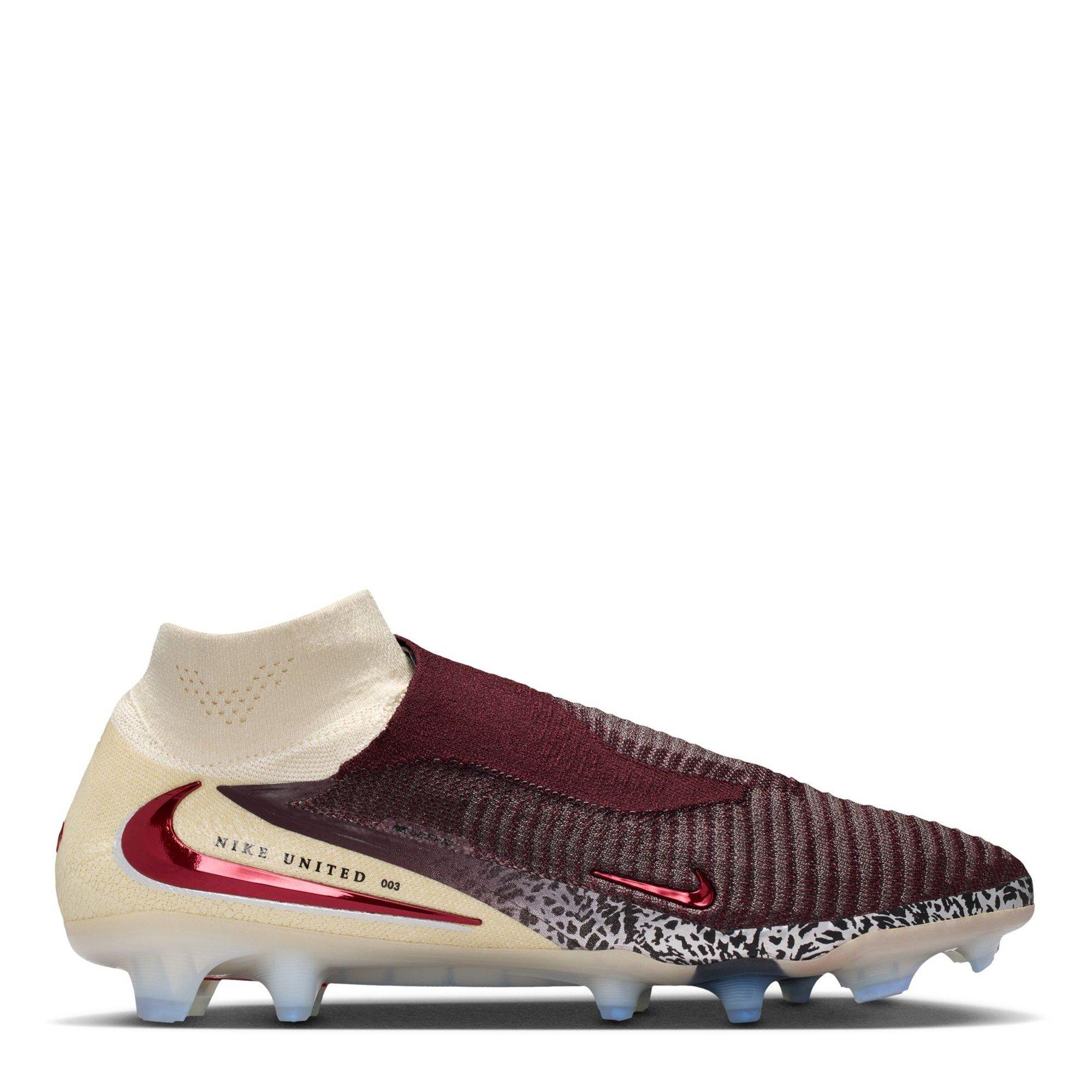 Nike Men's Phantom 6 Low Elite Adults Firm Ground Football Boots - Burgundy/Print - 10 (45)