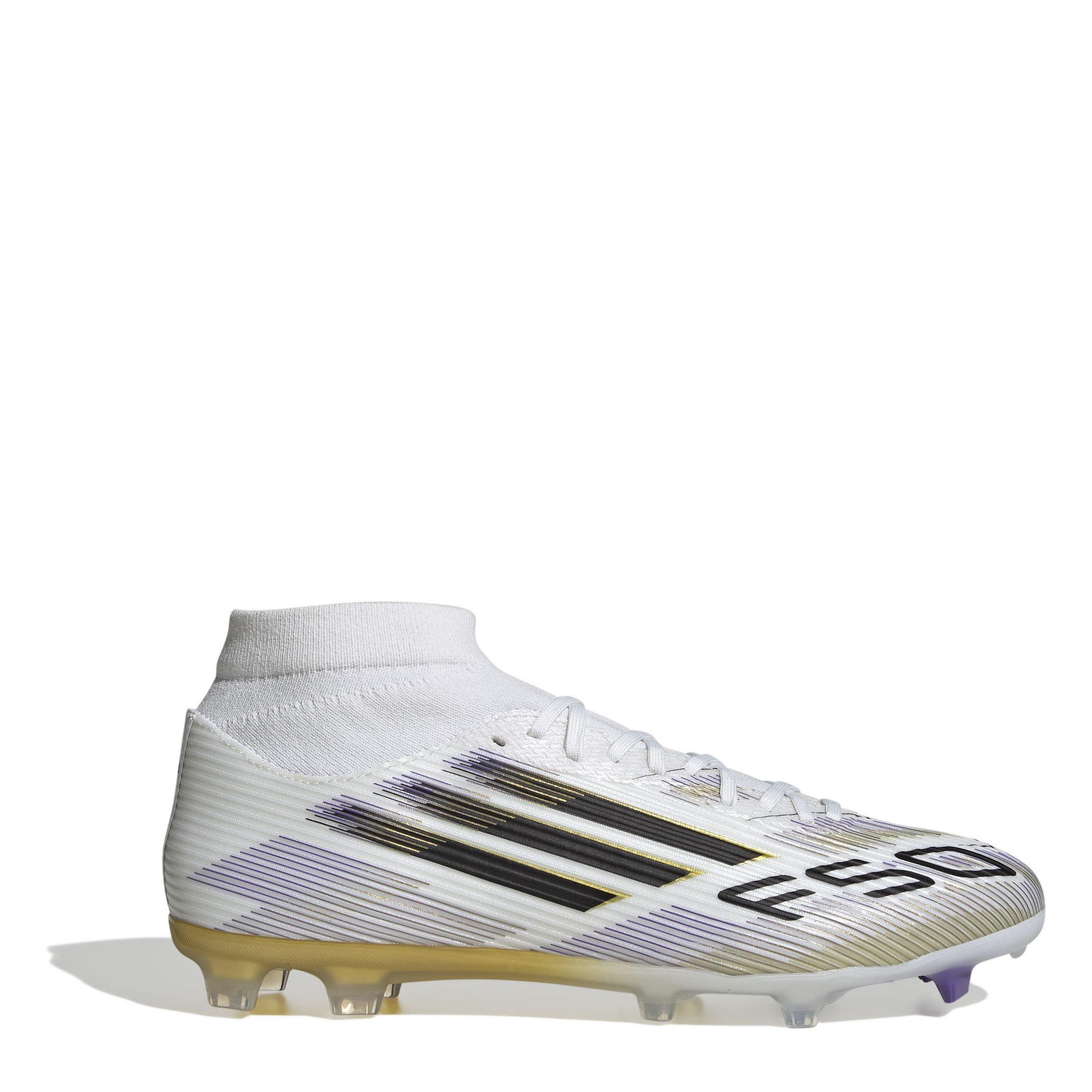 adidas F50 League Mens Firm Ground Football Boots - White/Blk/Gold