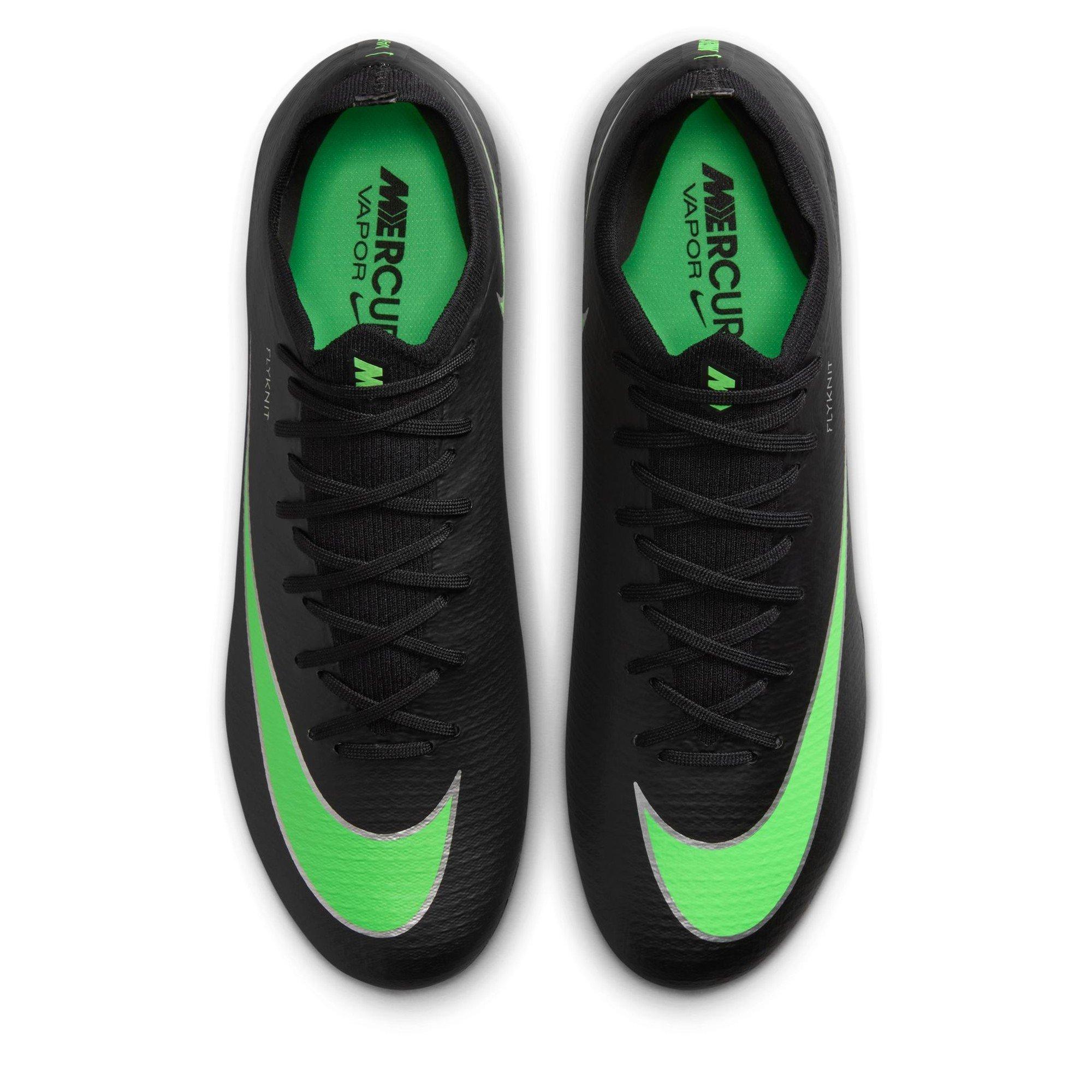 Black/Green - Nike - Nike Air Zoom Mercurial Vapor Pro Adults Firm Ground Football Boots - 6