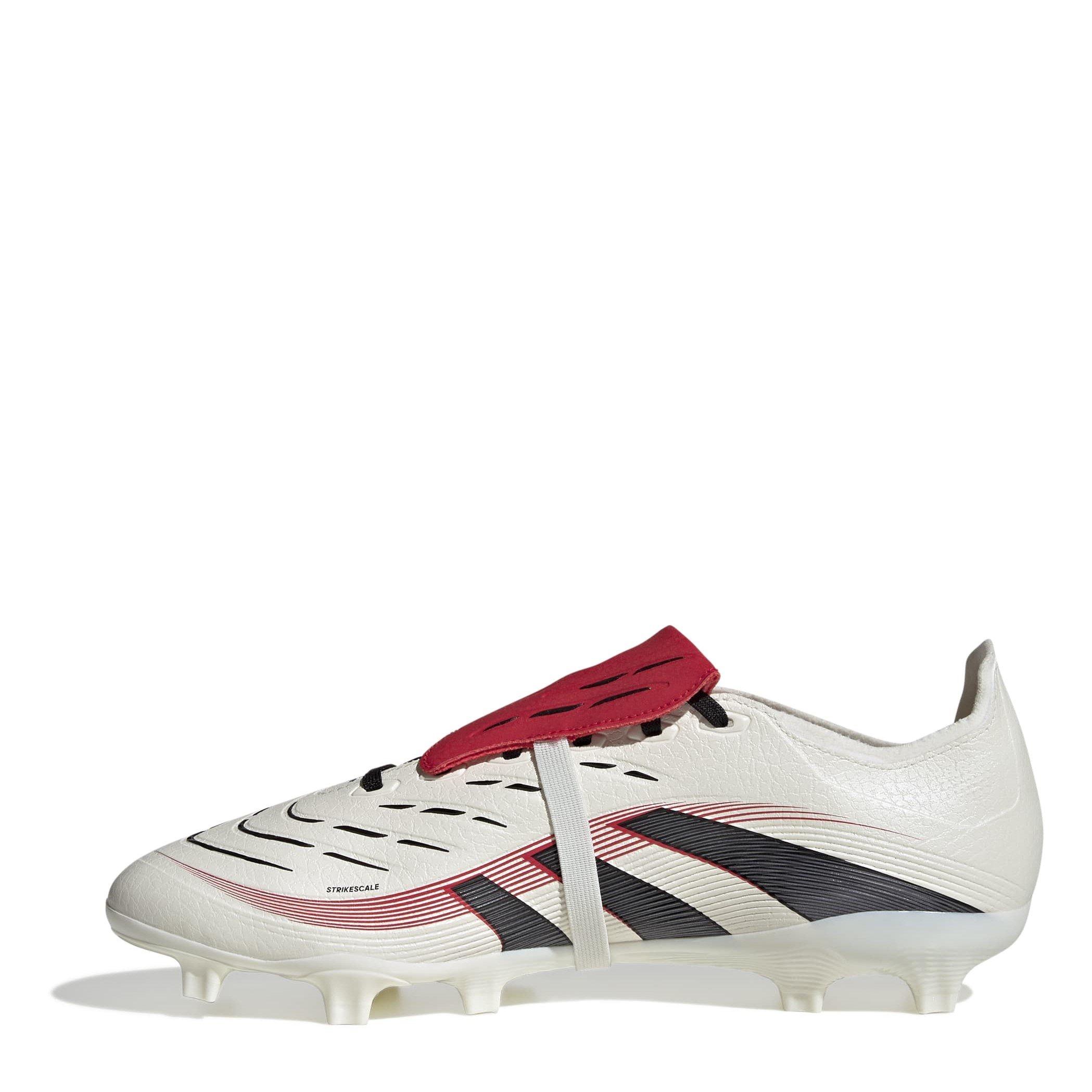 Branco/Preto/Vermelho - adidas - Predator League Fold Over Tongue Firm Ground Football Boots - 2