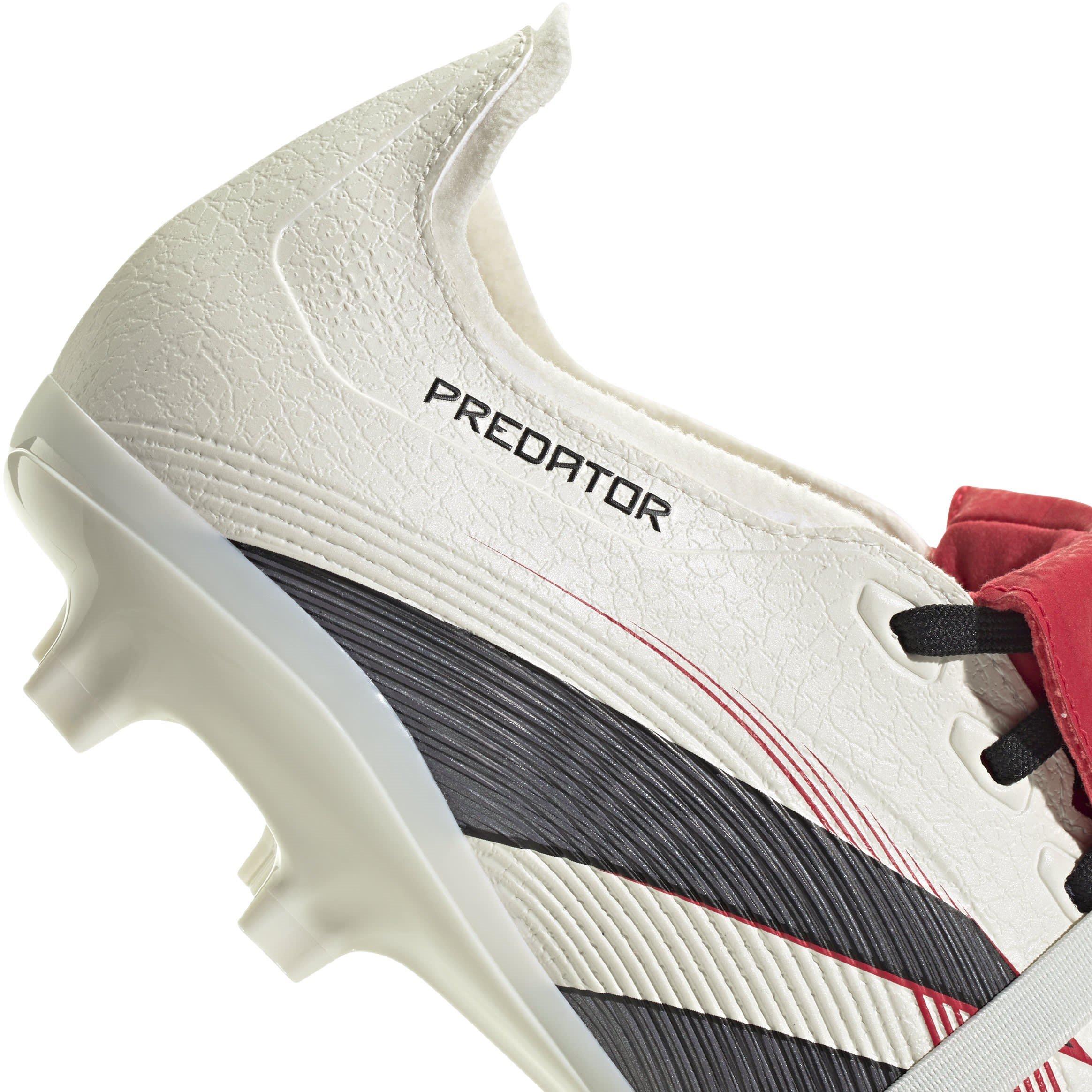 Branco/Preto/Vermelho - adidas - Predator League Fold Over Tongue Firm Ground Football Boots - 8