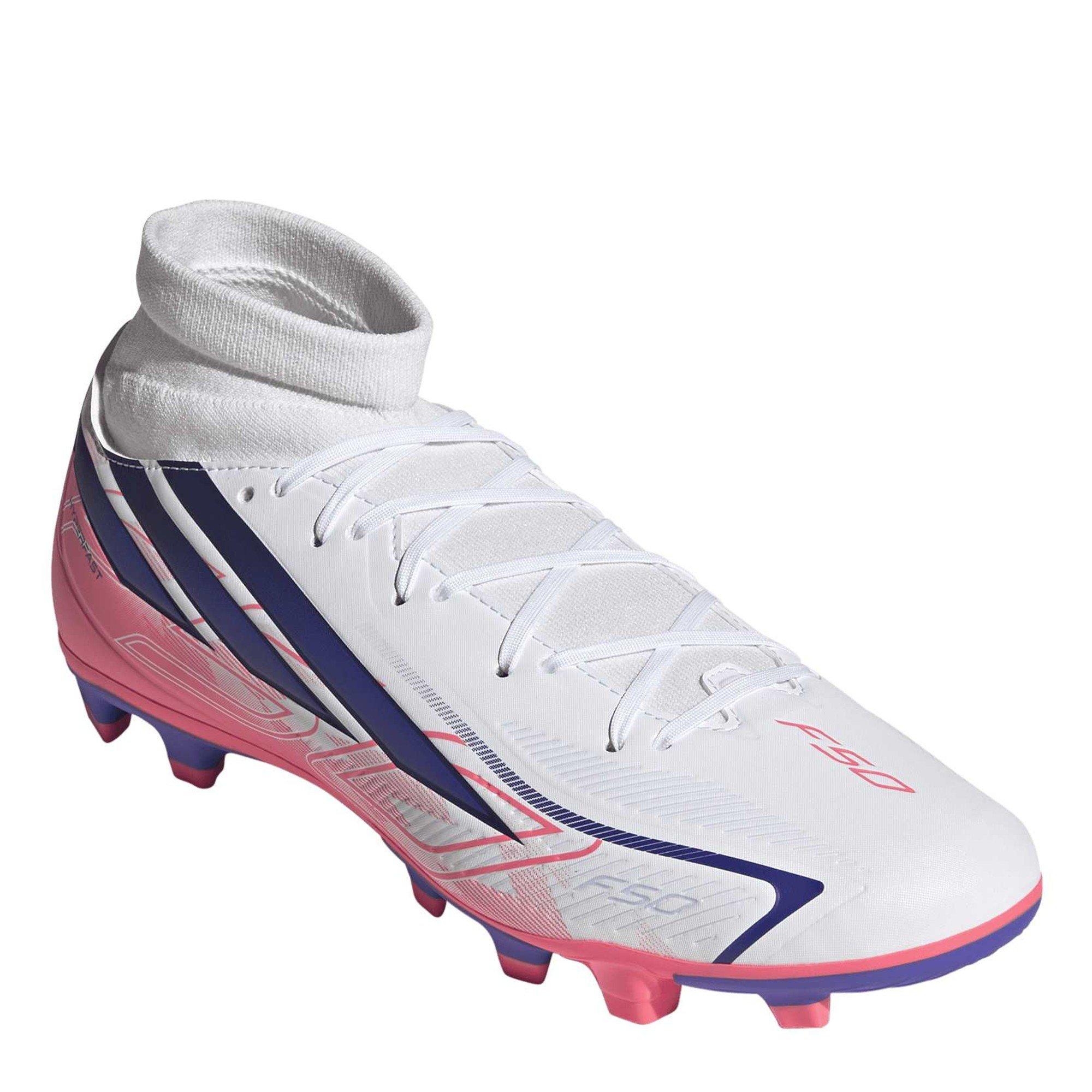 Wit/Koraal - adidas - F50 Hyperfast Club Mid Firm Ground / Multi Ground Football Boots Mens - 3