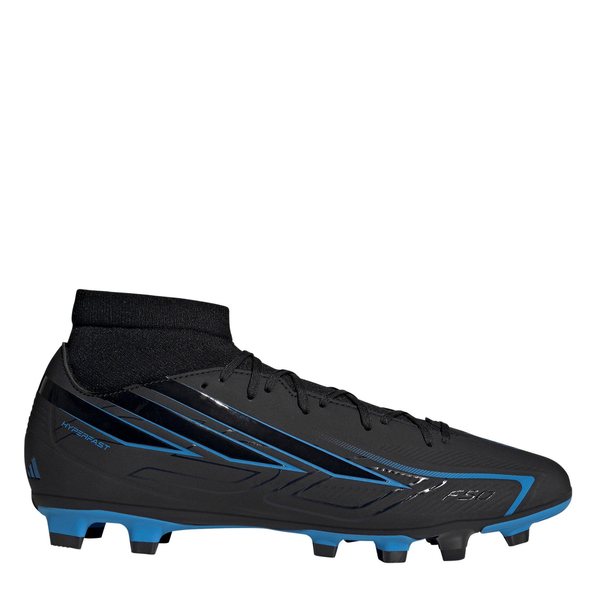 Black/Blue - adidas - F50 Hyperfast Club Mid Firm Ground / Multi Ground Football Boots Mens - 1