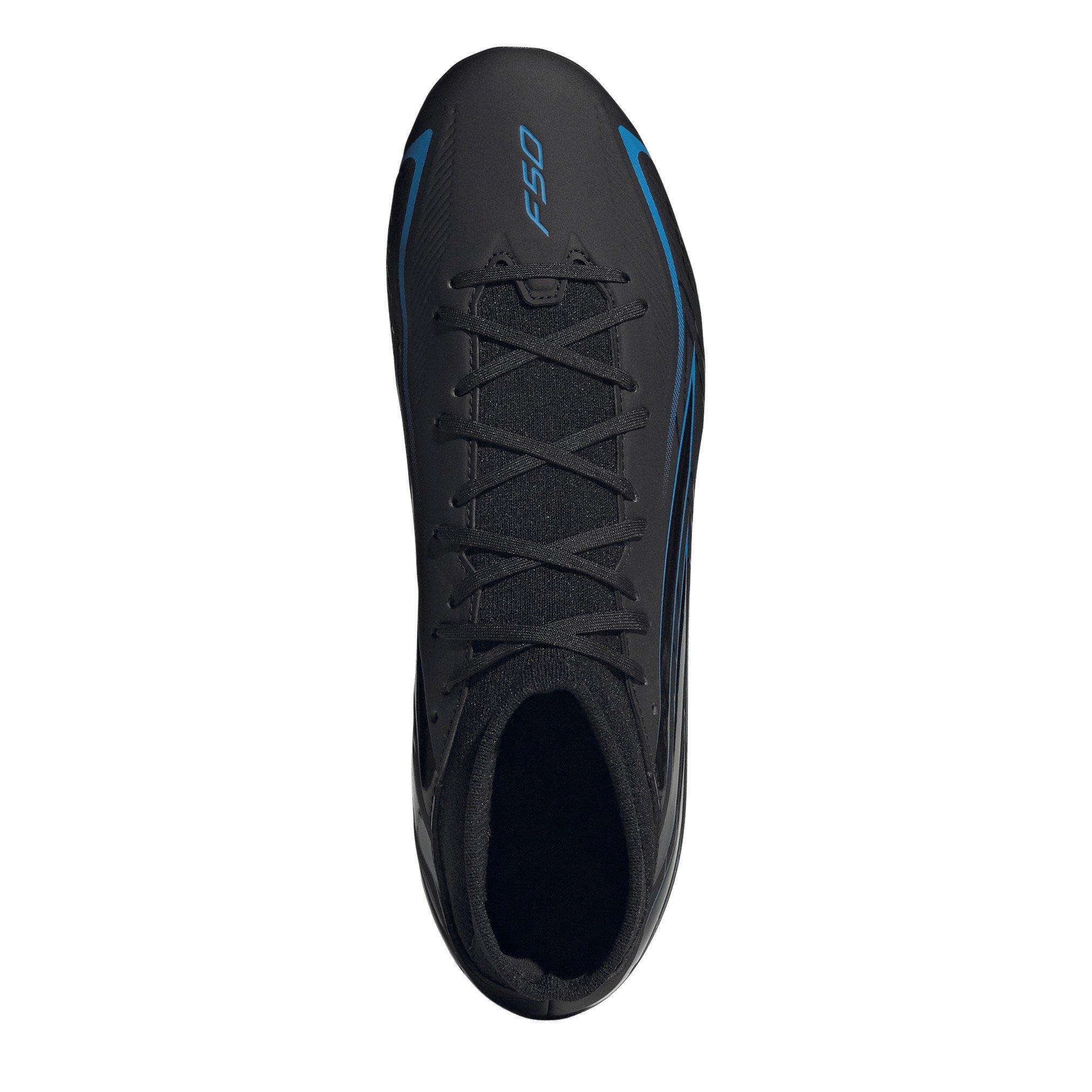 Zwart/Blauw - adidas - Men's F50 Hyperfast Club Mid Firm Ground Football Boots - 5