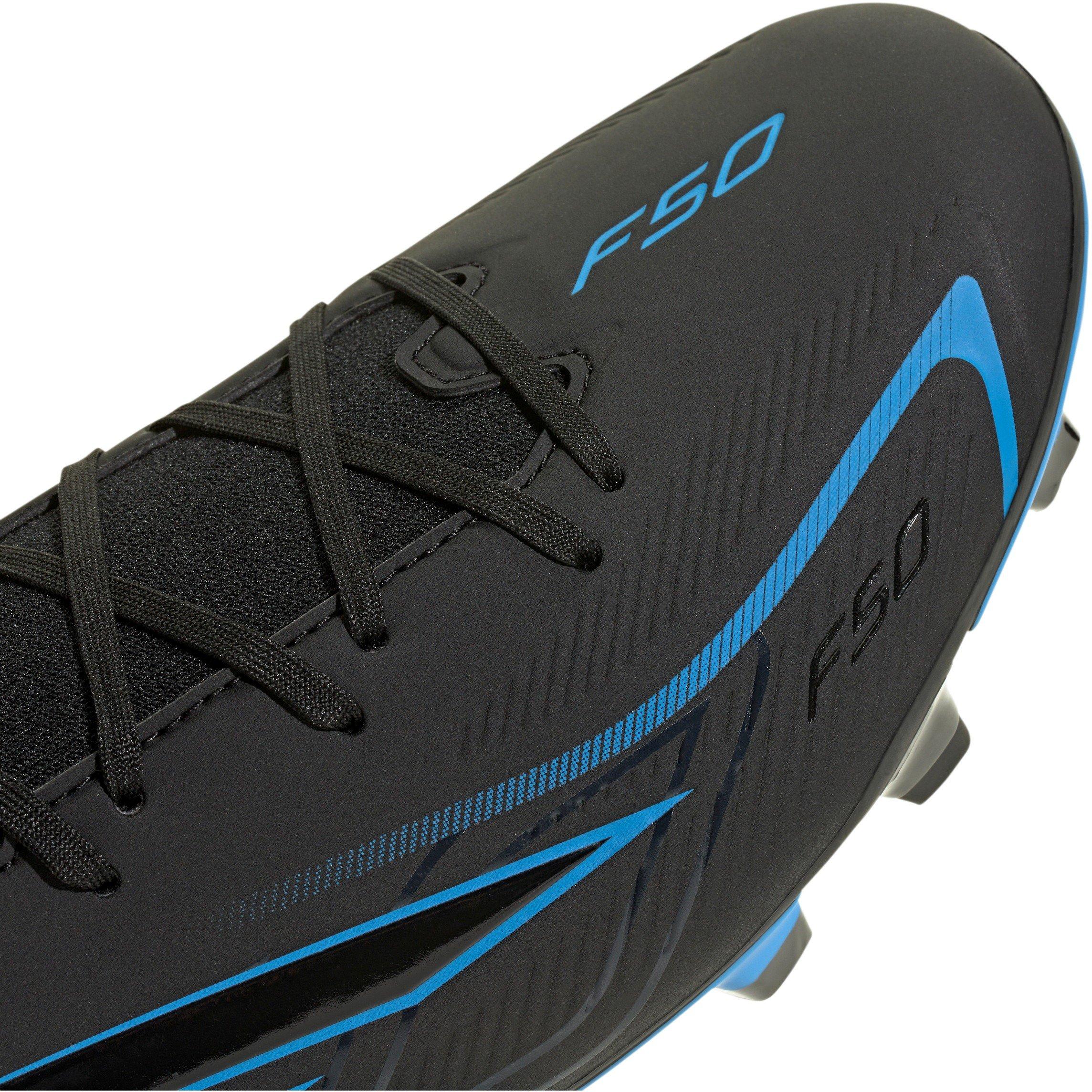Zwart/Blauw - adidas - Men's F50 Hyperfast Club Mid Firm Ground Football Boots - 8
