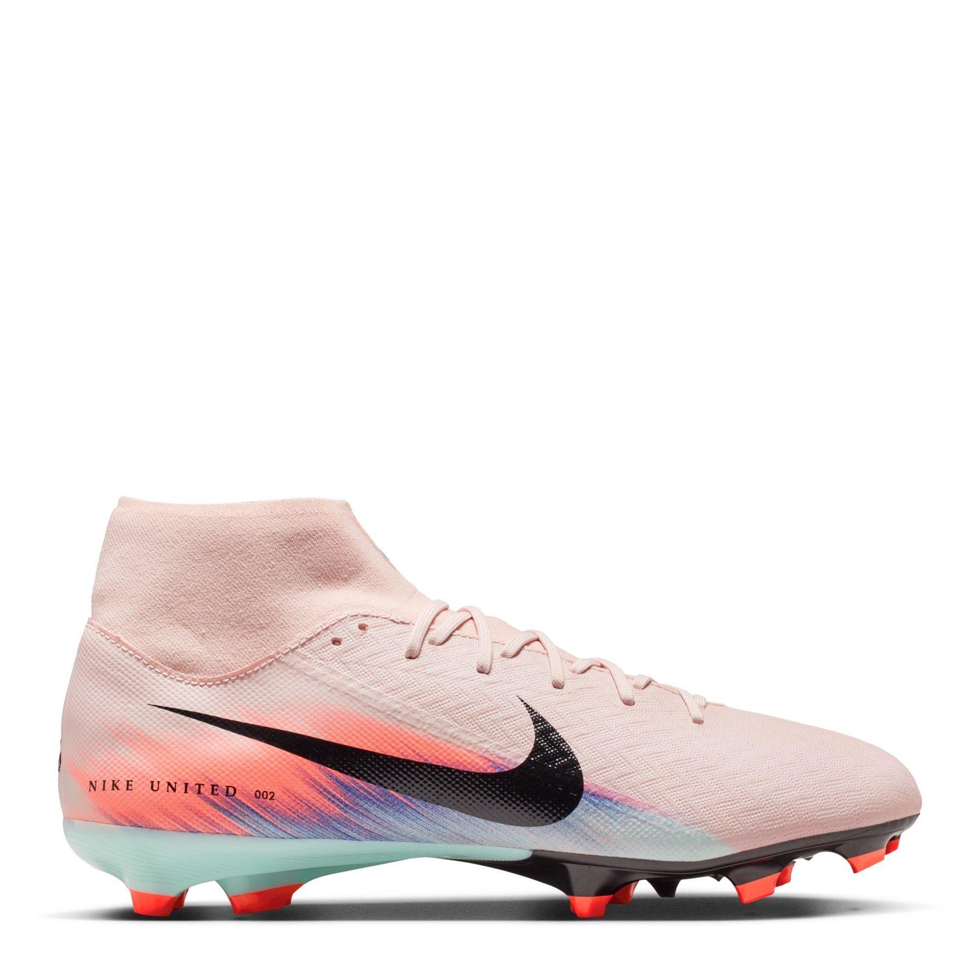 Nike Men's Zoom Mercurial Superfly 10 Academy Adults Firm Ground Football Boots - Pink/Blue - 10 (45)