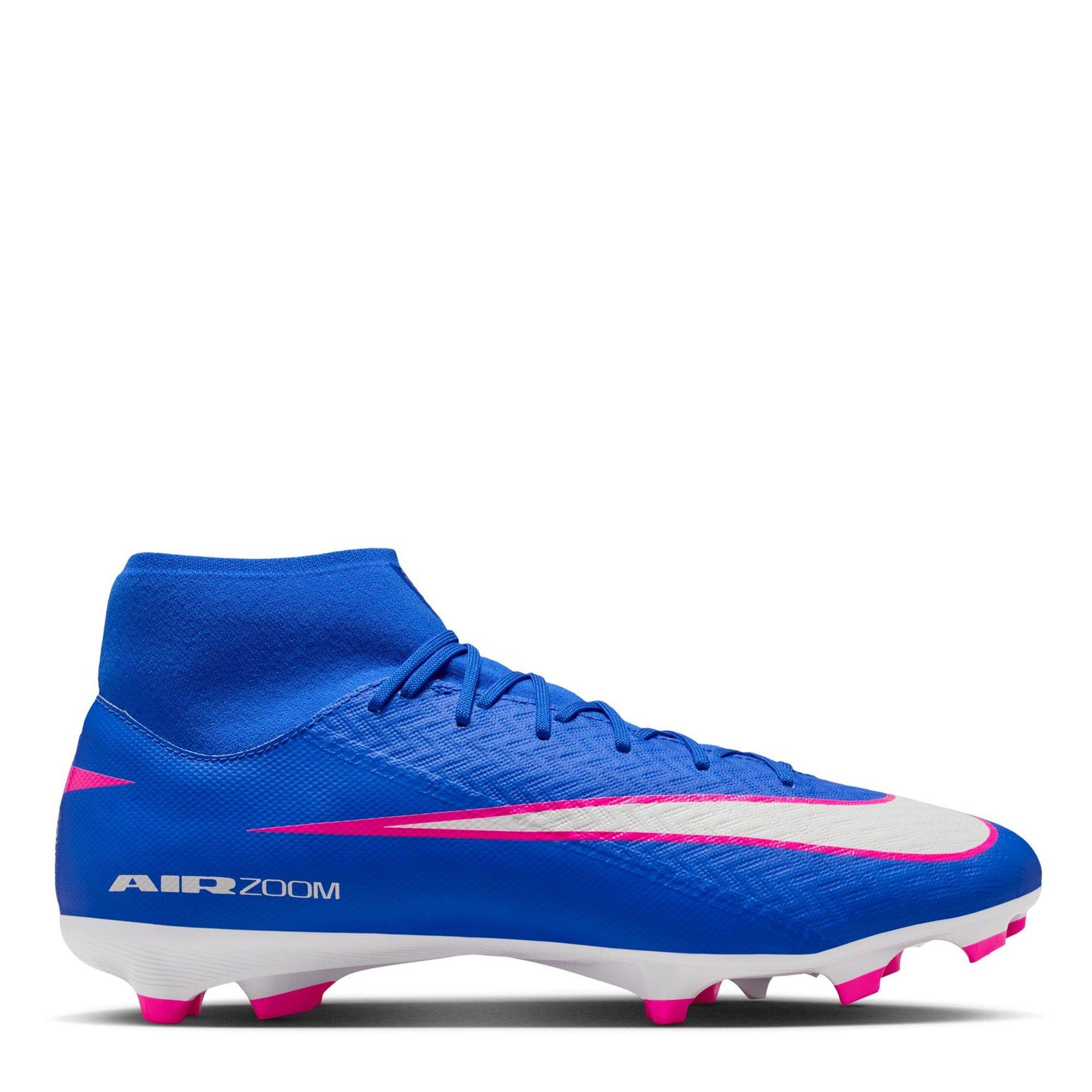 Nike Men's Zoom Mercurial Superfly 10 Academy Adults Firm Ground Football Boots - Blue/Wht/Pink - 7 (41)
