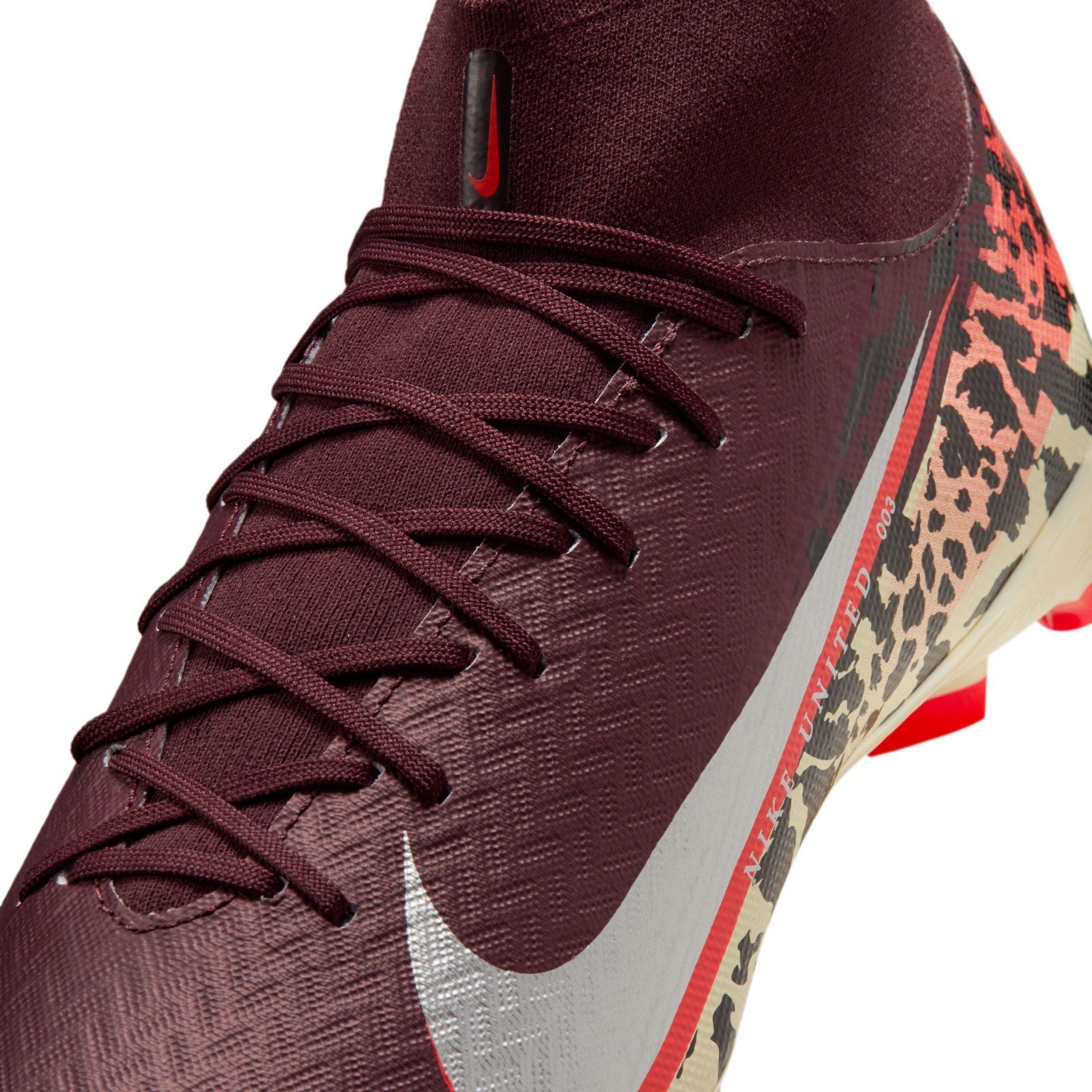 Burgundy/Print - Nike - Zoom Mercurial Superfly 10 Academy Adults Firm Ground Football Boots - 9