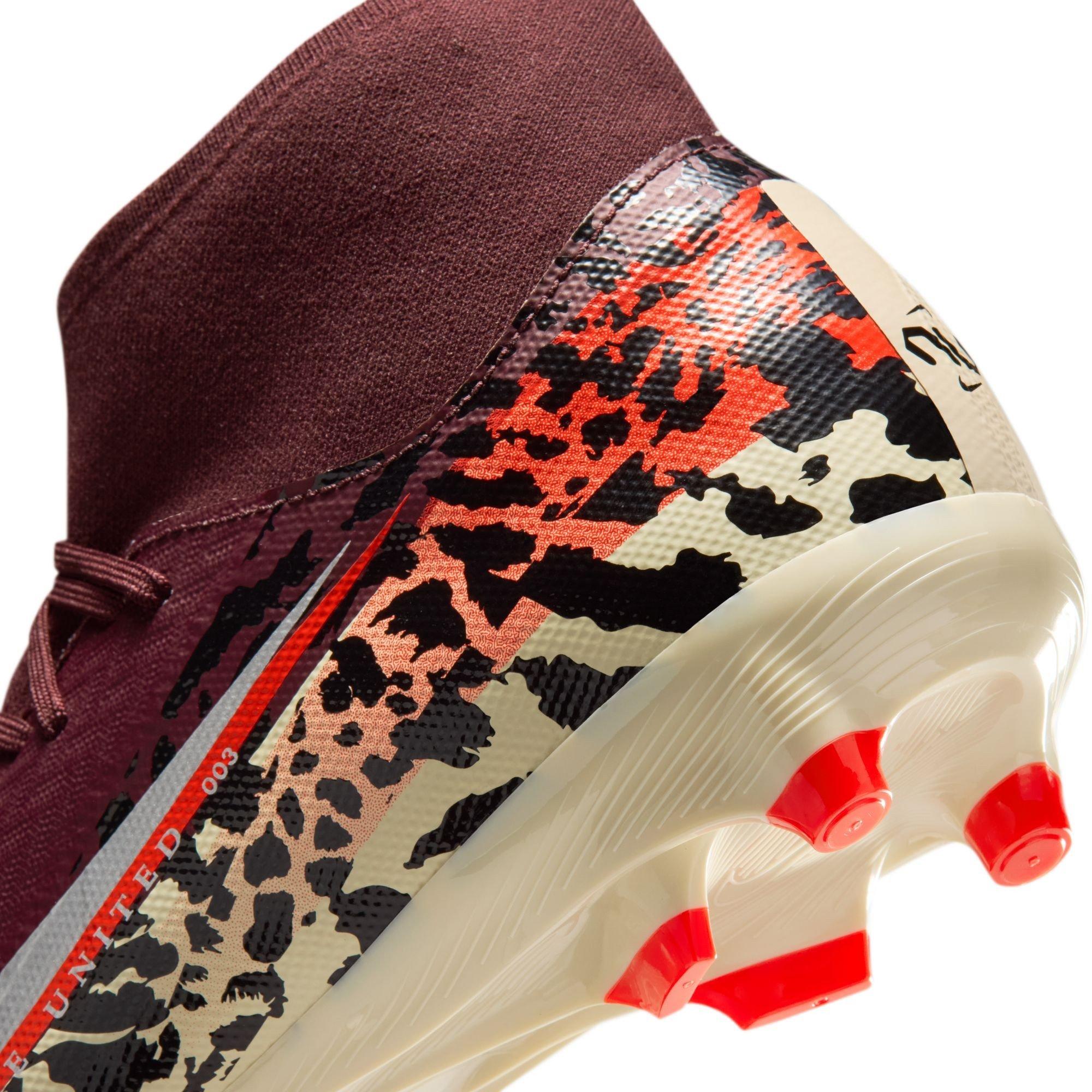 Burgundy/Print - Nike - Zoom Mercurial Superfly 10 Academy Adults Firm Ground Football Boots - 10