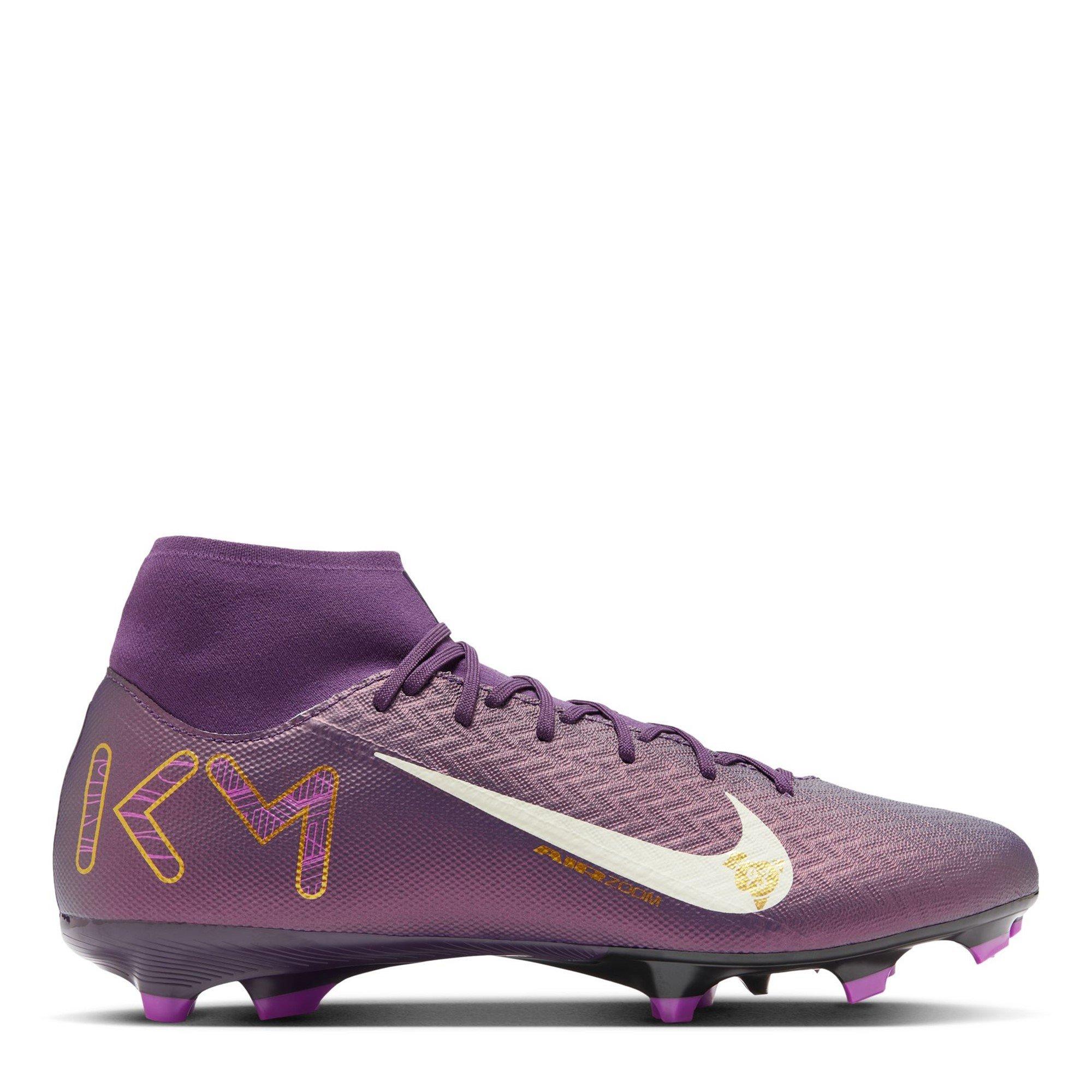 Nike Men's Zoom Mercurial Superfly 10 Academy Adults Firm Ground Football Boots - Purple/Ivory - 10 (45)