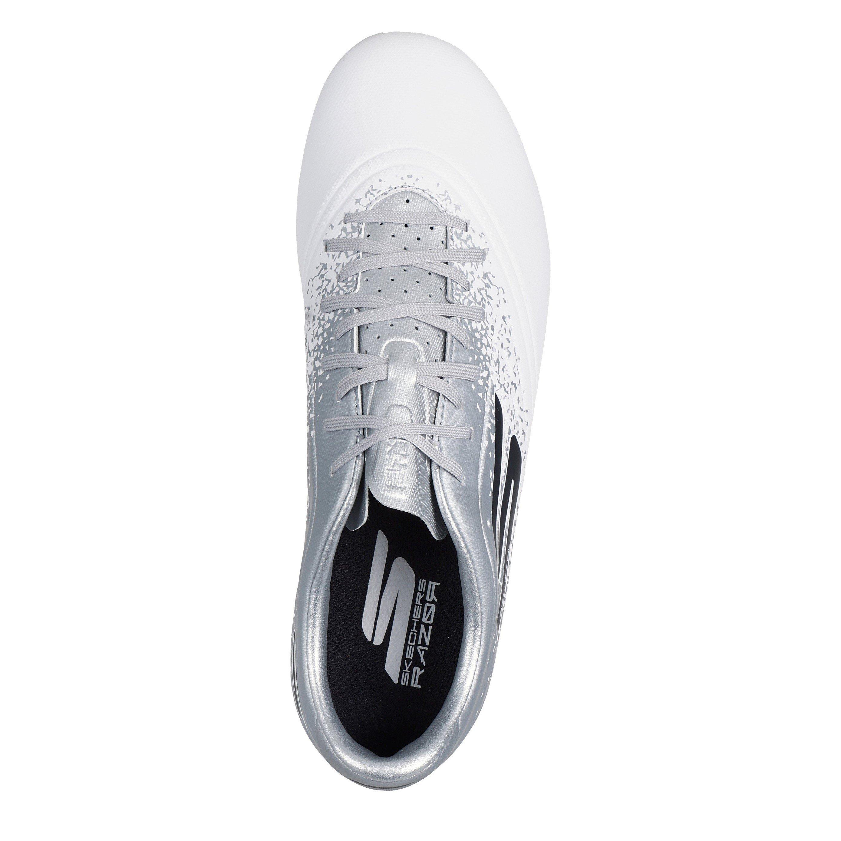 White/Silver - Skechers - Razor Adults Academy Firm Ground Football Boots - 5